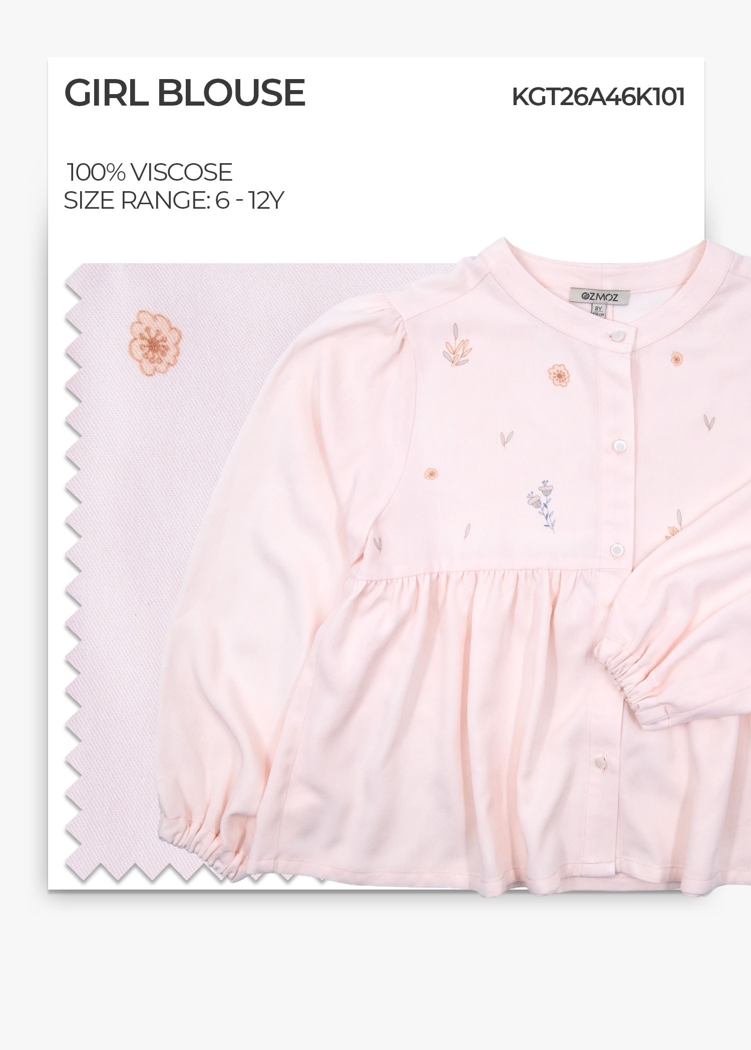 Viscose Pale Mauve Girl Blouse