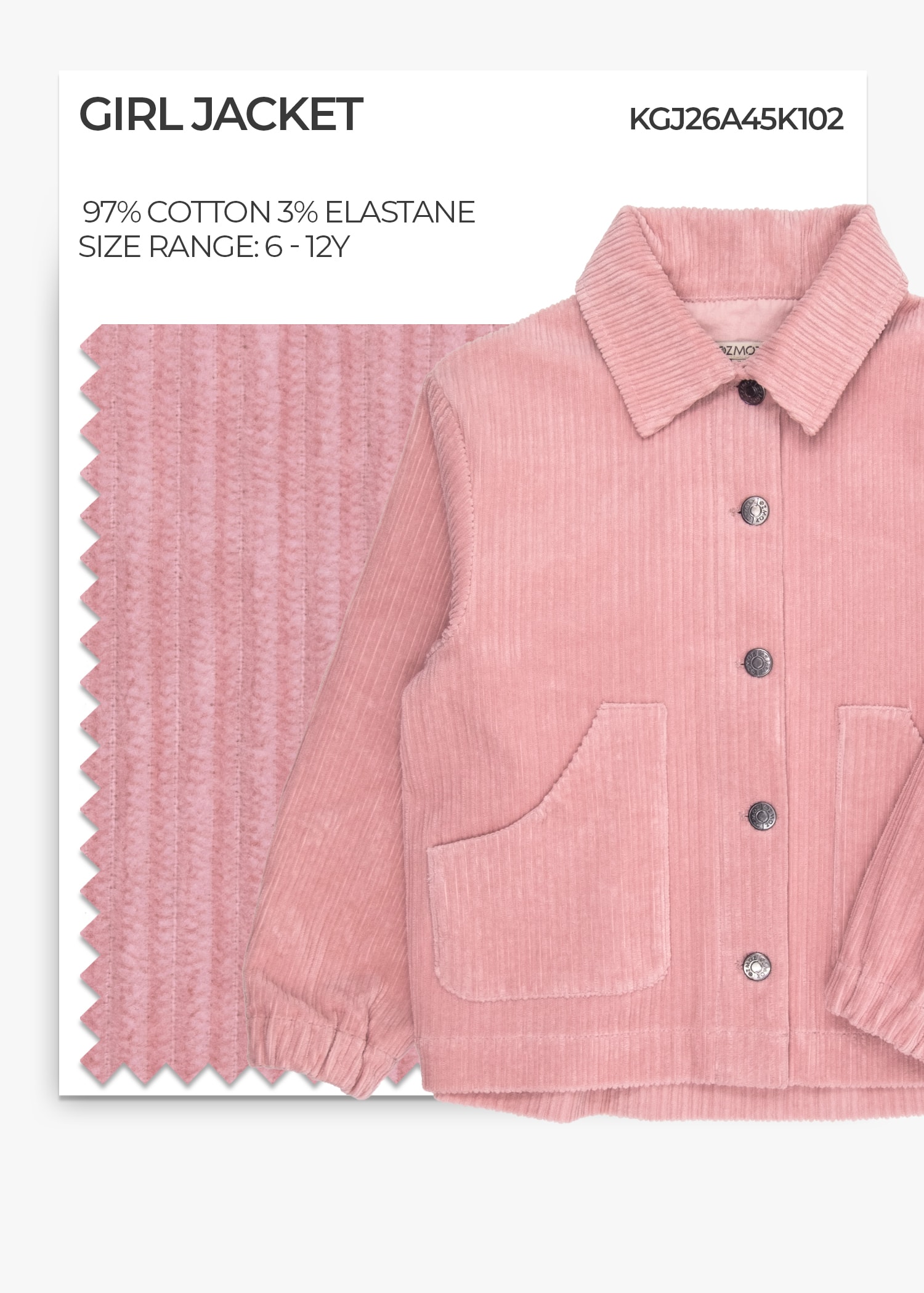 Velvet Pale Mauve Girl Jacket