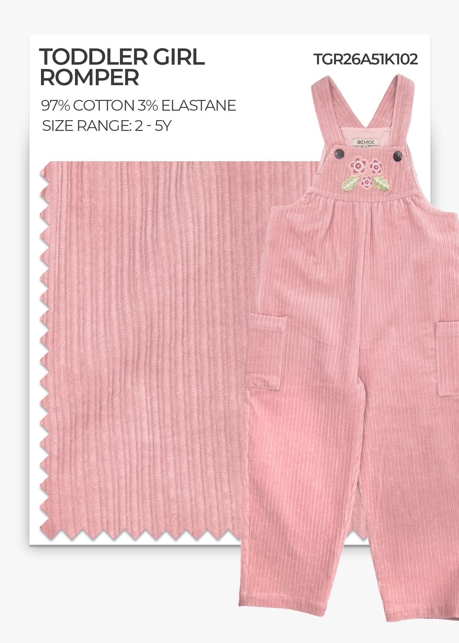 Pale Mauve Toddler Girl Romper