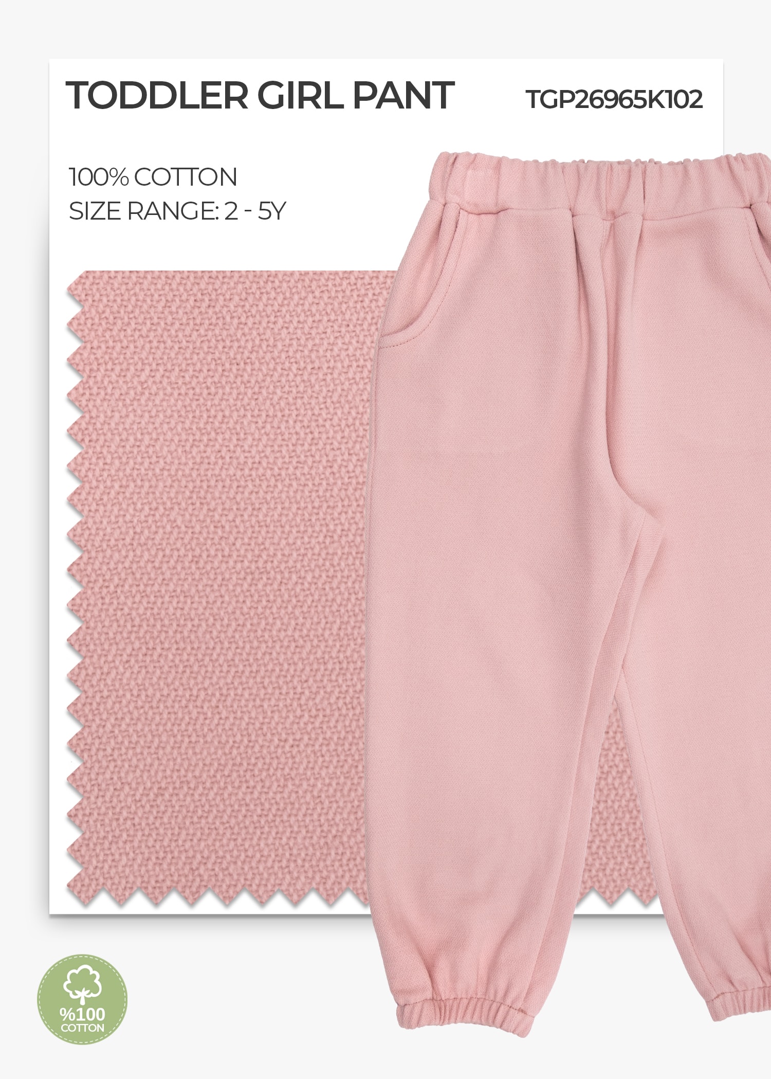 Pale Mauve Toddler Girl Pant