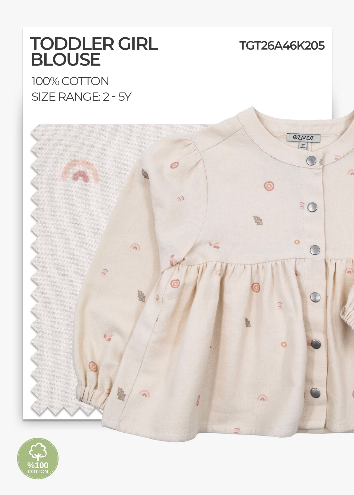 Short Bread Toddler Girl Blouse