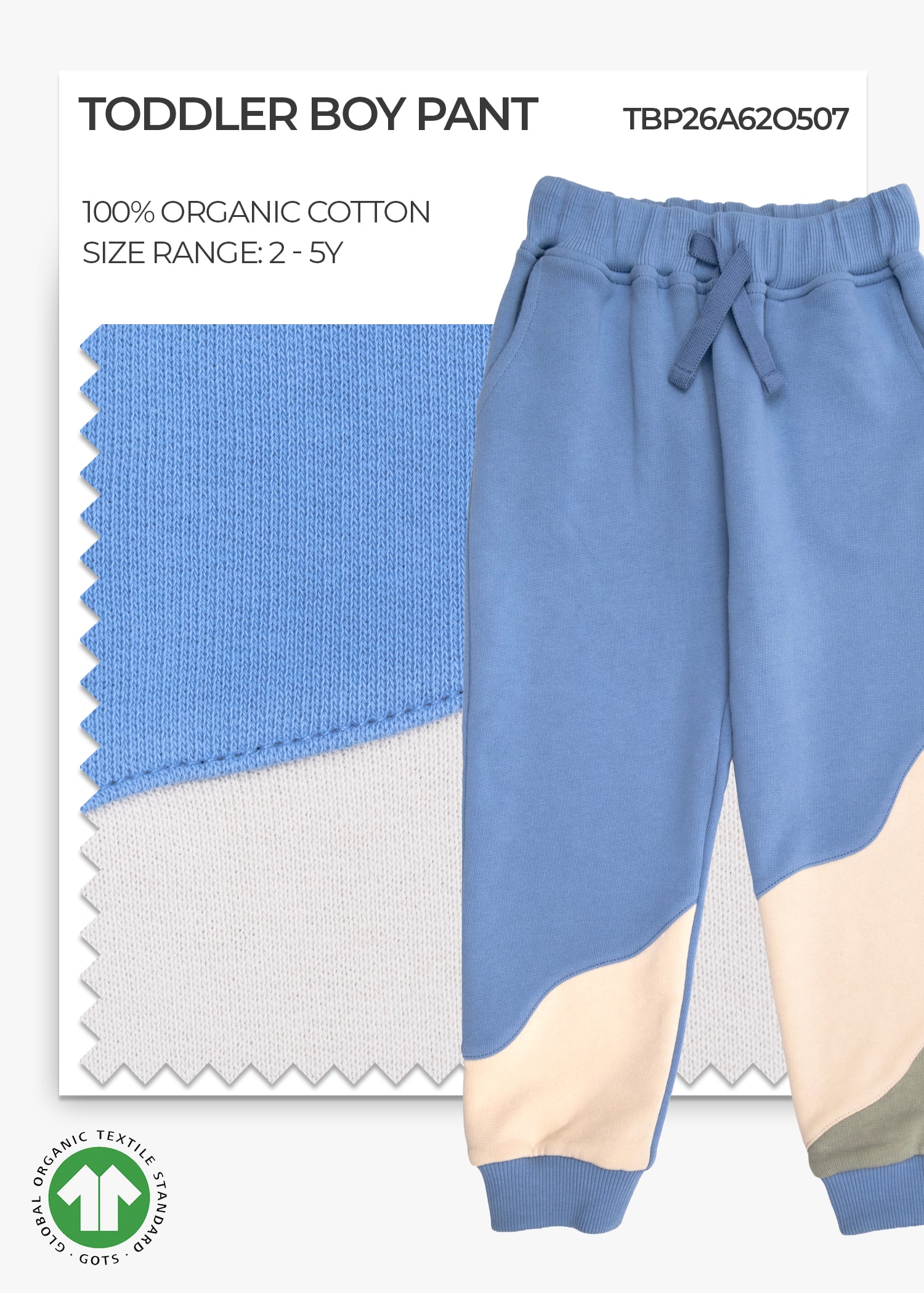 Organic Ashleigh Blue Toddler Boy Pant
