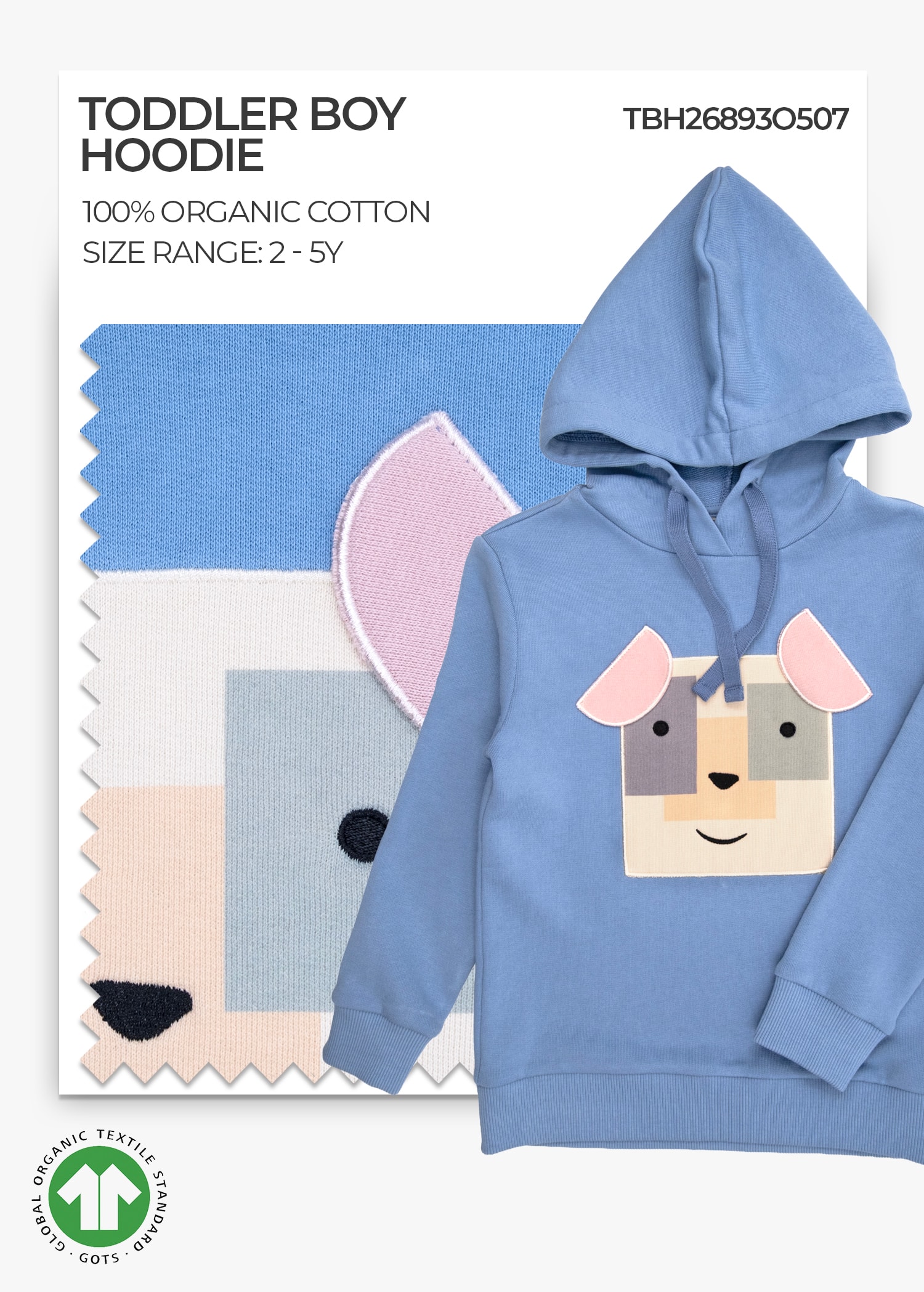 Organic Ashleigh Blue Toddler Boy Hoodie