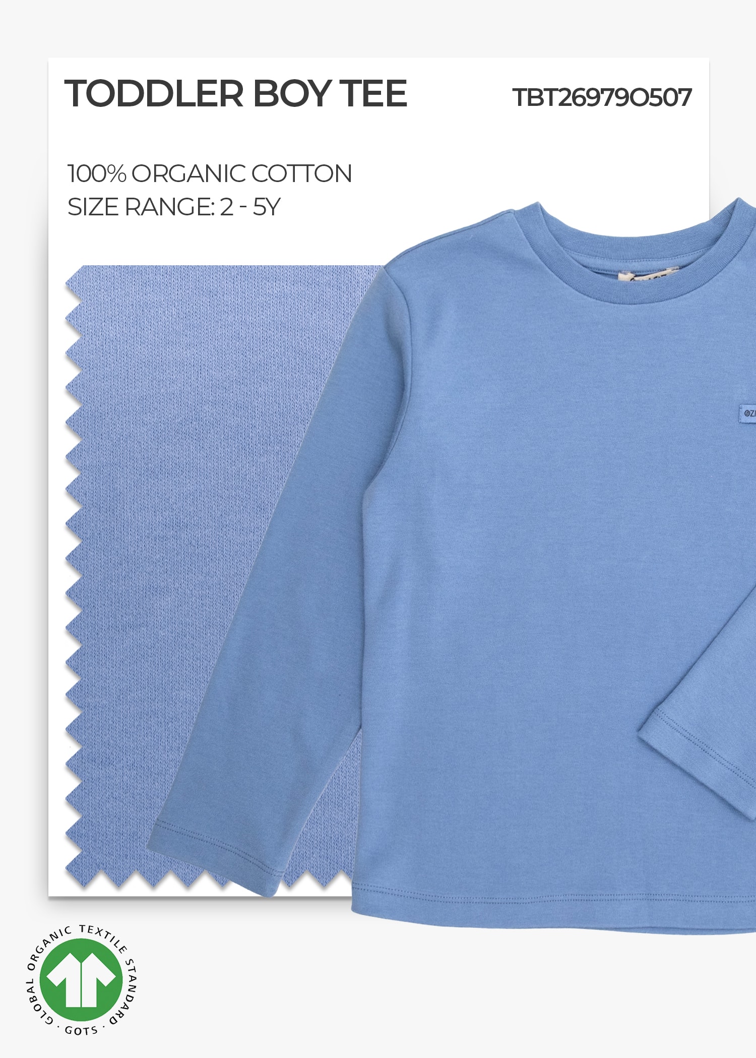 Organic Ashleigh Blue Toddler Boy Top