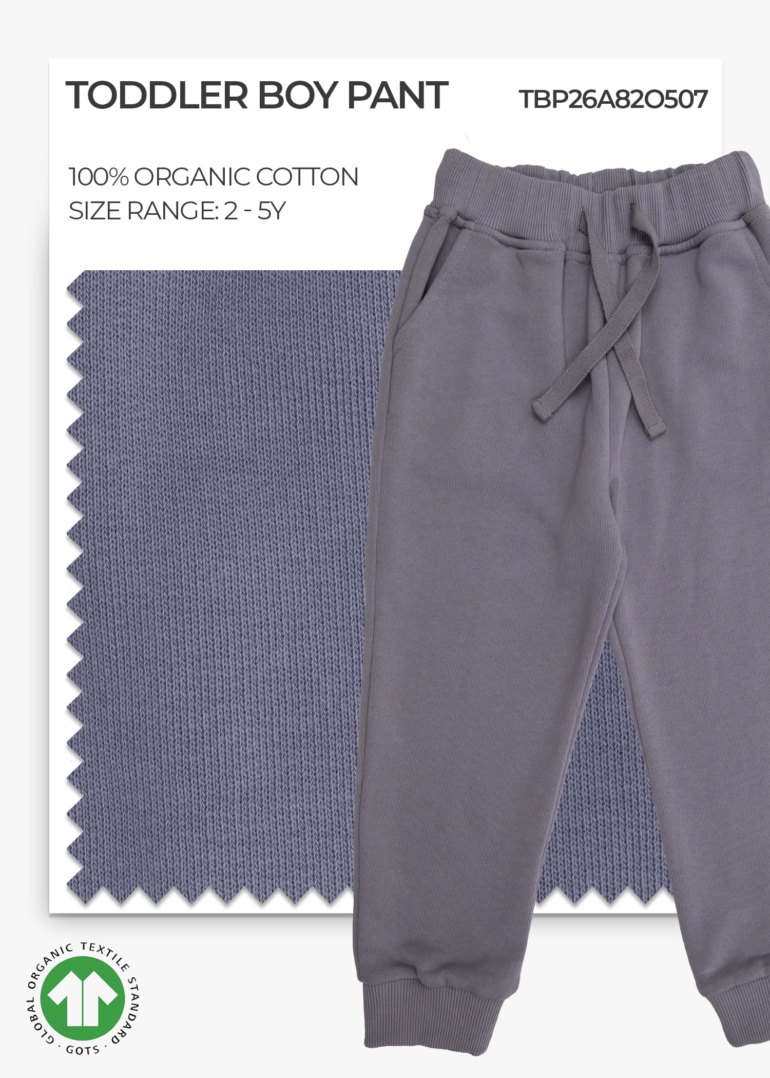Organic Desert Sage Toddler Boy Pant