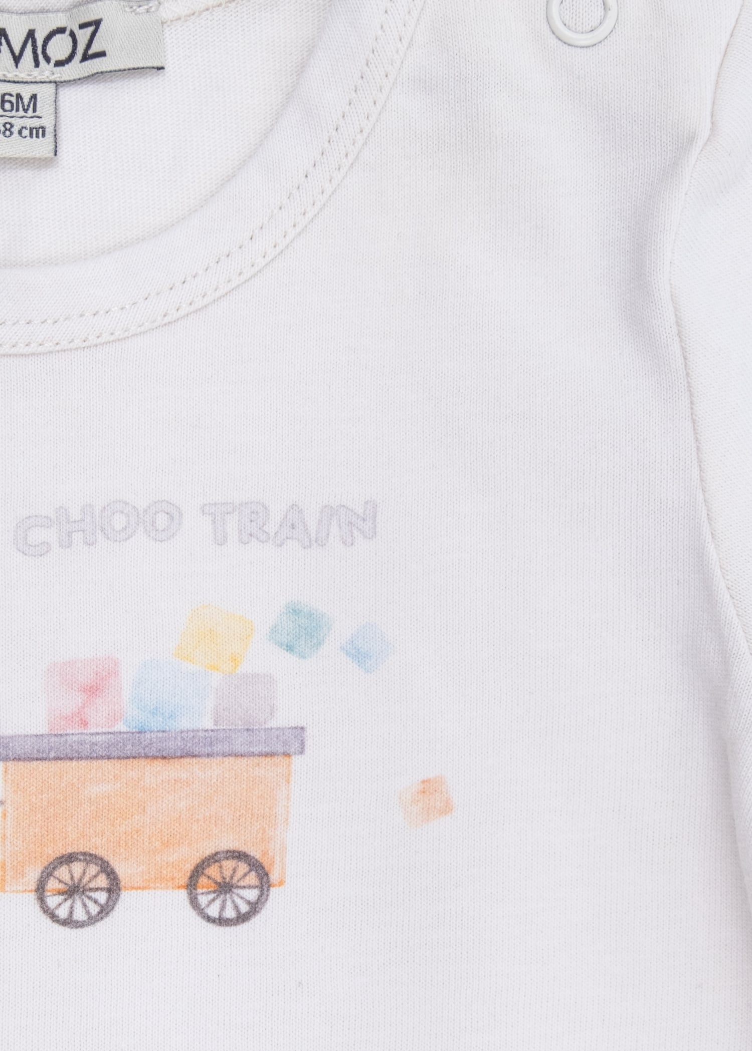 %100 Pamuk Tren Baskılı Krem Rengi Kışlık Erkek Bebek Üst