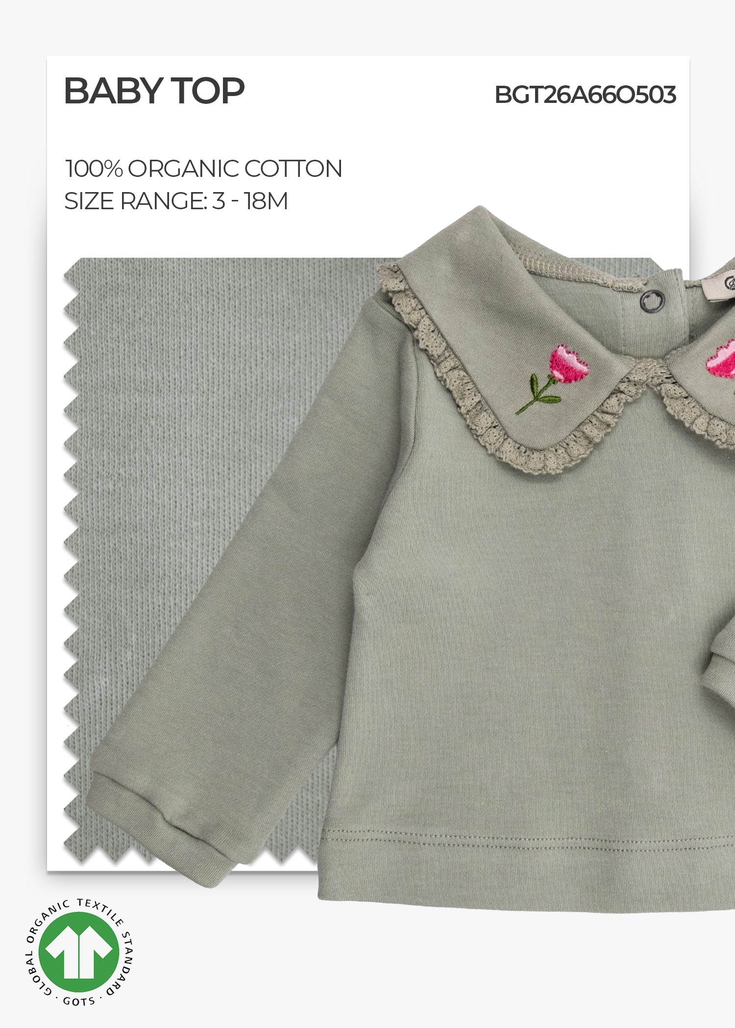 Organic Desert Sage Baby Girl Blouse