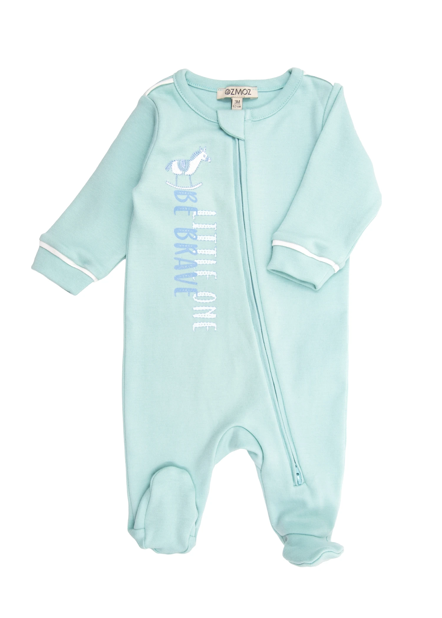 Organic Eggshell Blue Baby Boy Romper