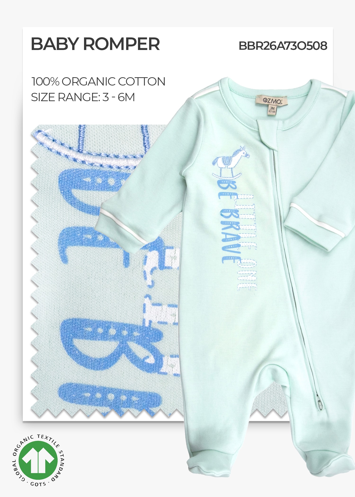 Organic Sprout Green Baby Boy Romper