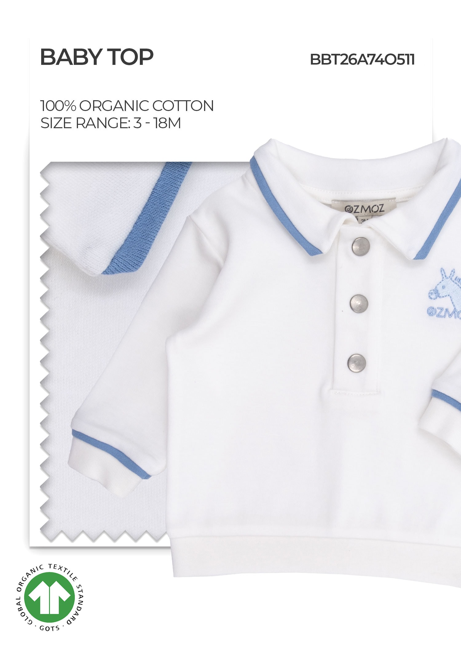Organic White Baby Boy Top