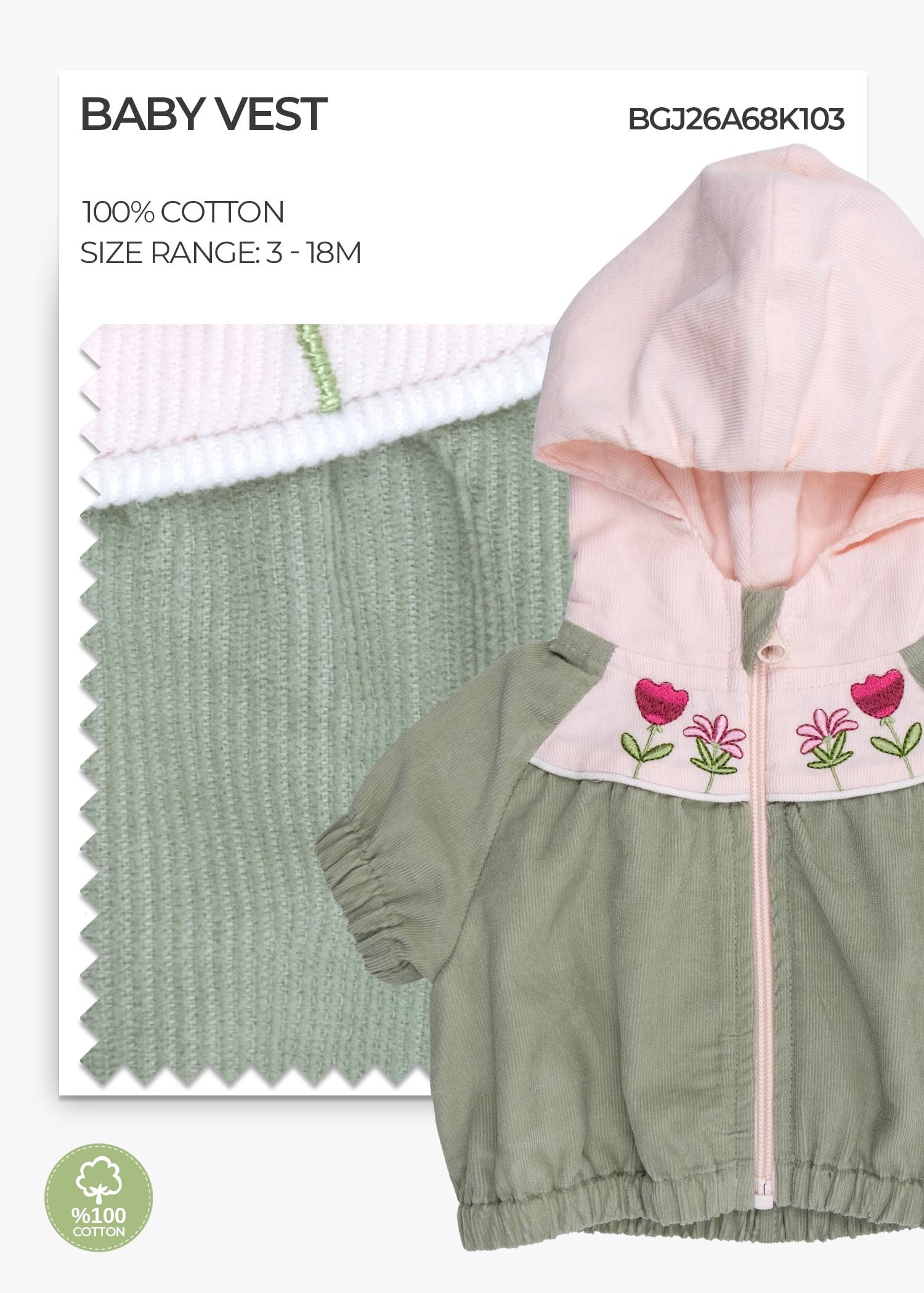 Desert Sage Baby Girl Vest