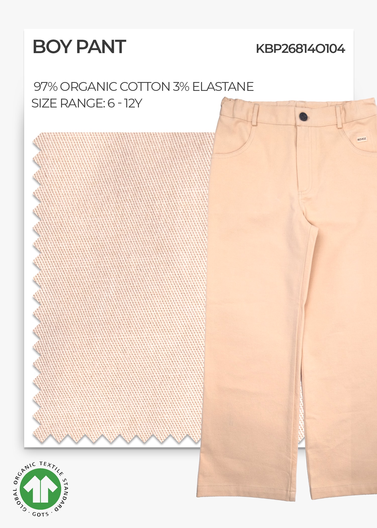 Organic Desert Dust Boy Pant