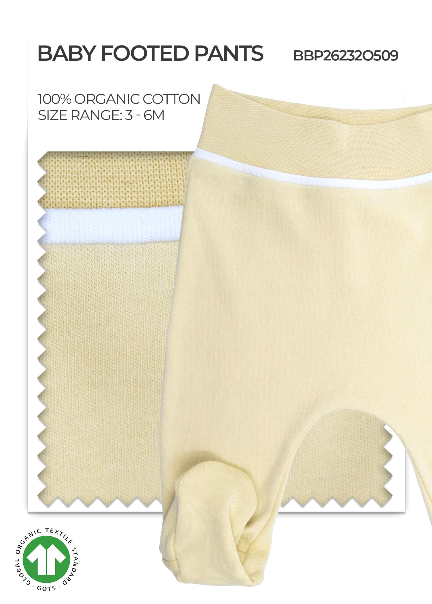 Organic Hay Yellow Baby Boy Footie Pants