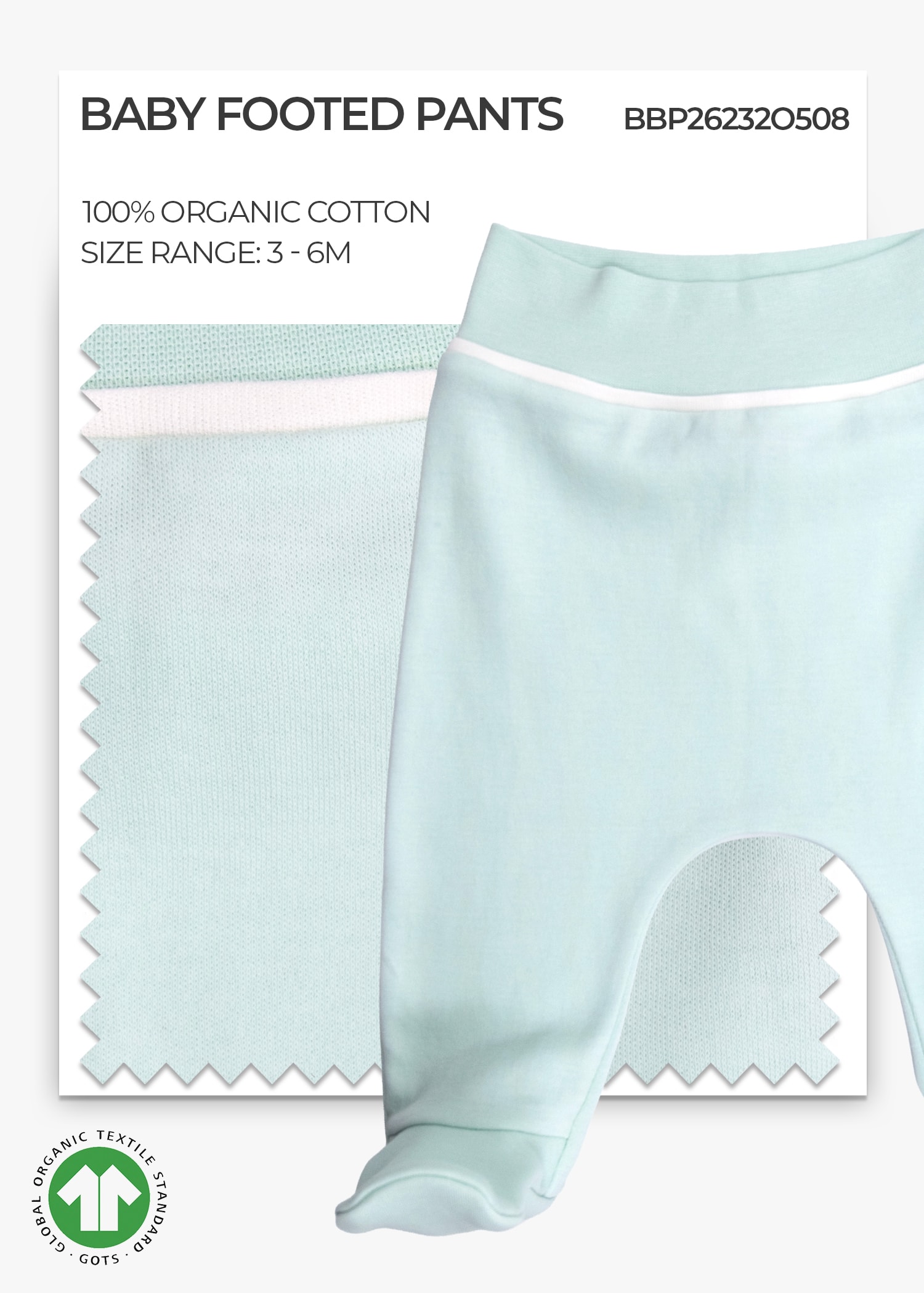 Organic Sprout Green Baby Boy Footie Pants