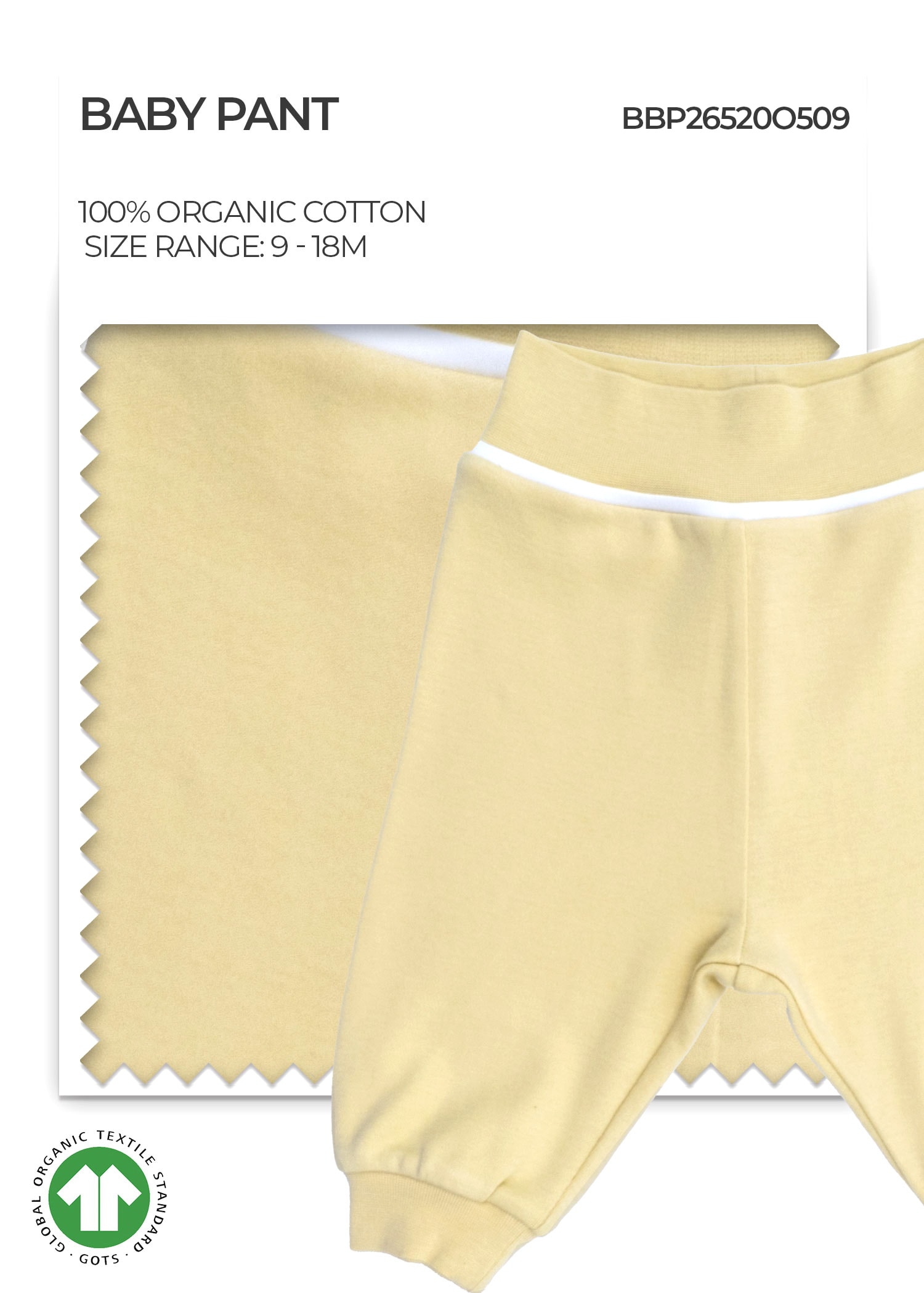 Organic Hay Yellow Unisex Baby Pants