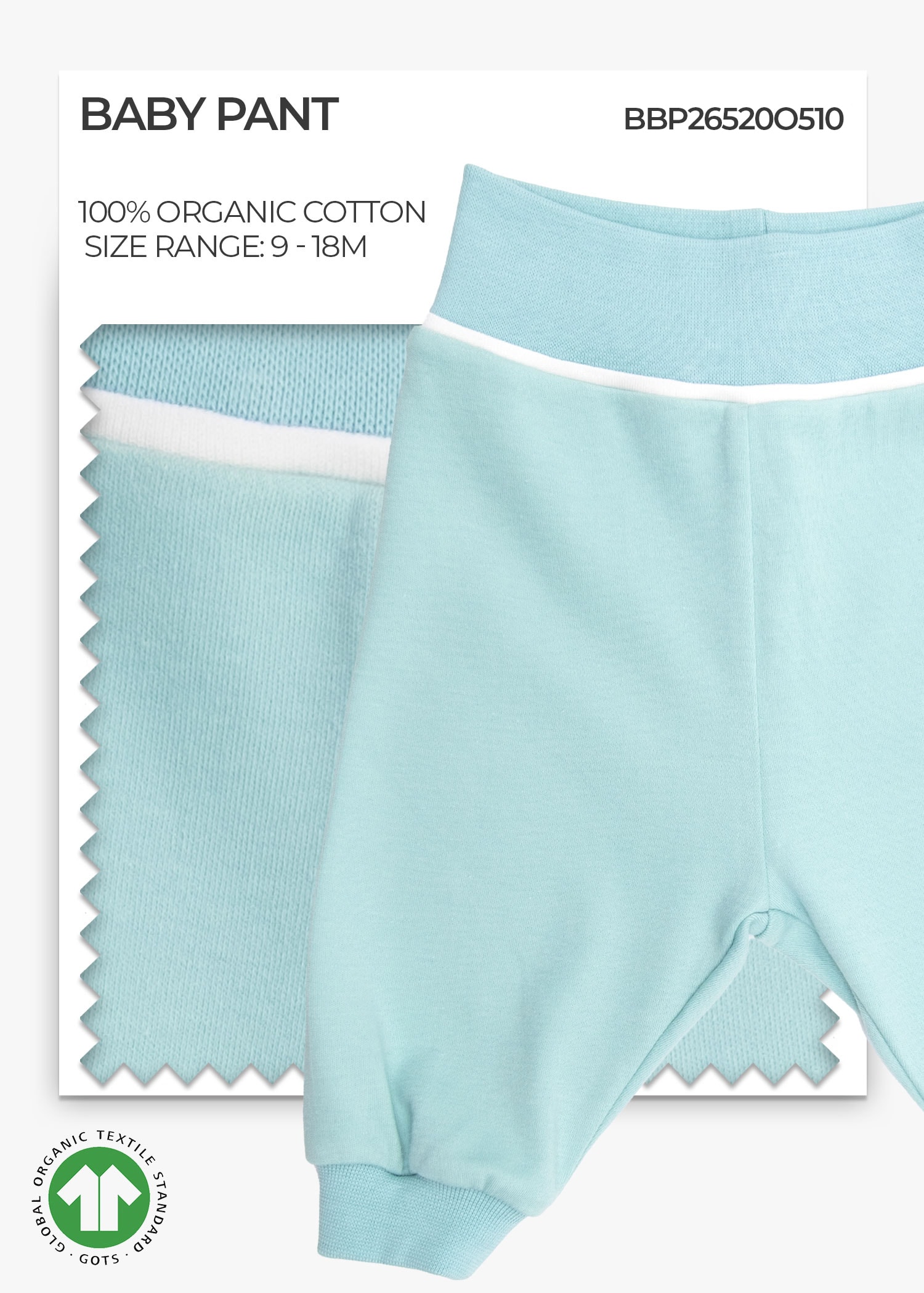 Organic Eggshell Blue Baby Boy Pants
