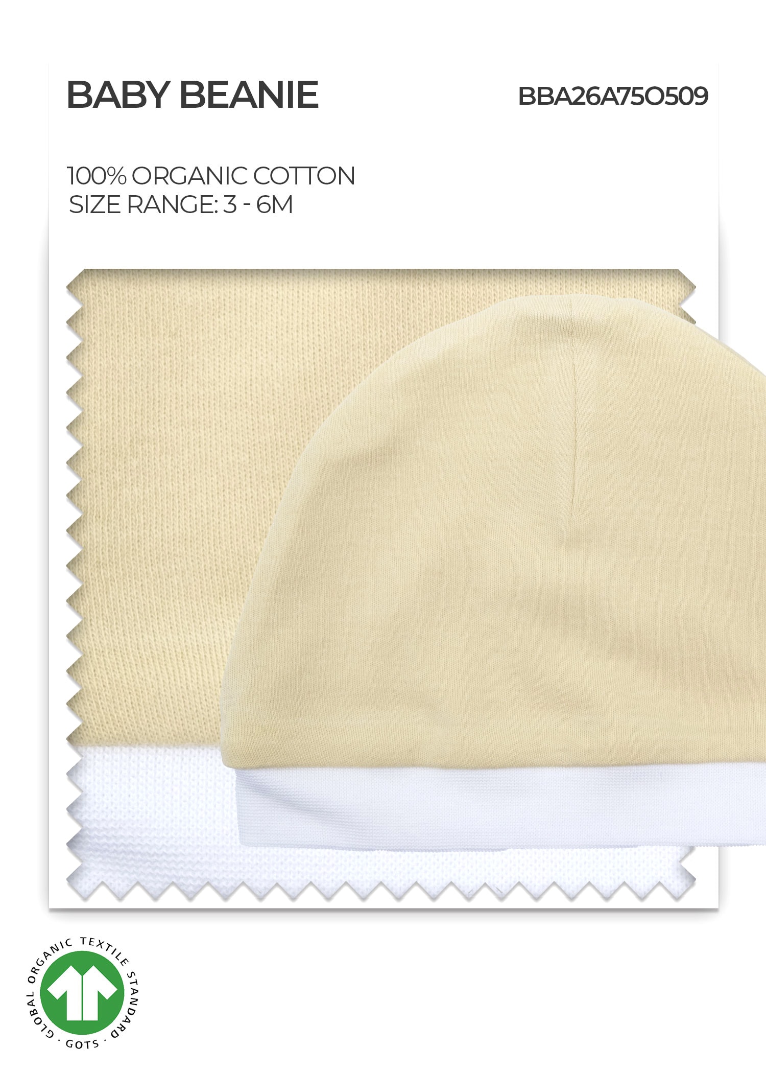 Organic Hay Yellow Baby Boy Beanie