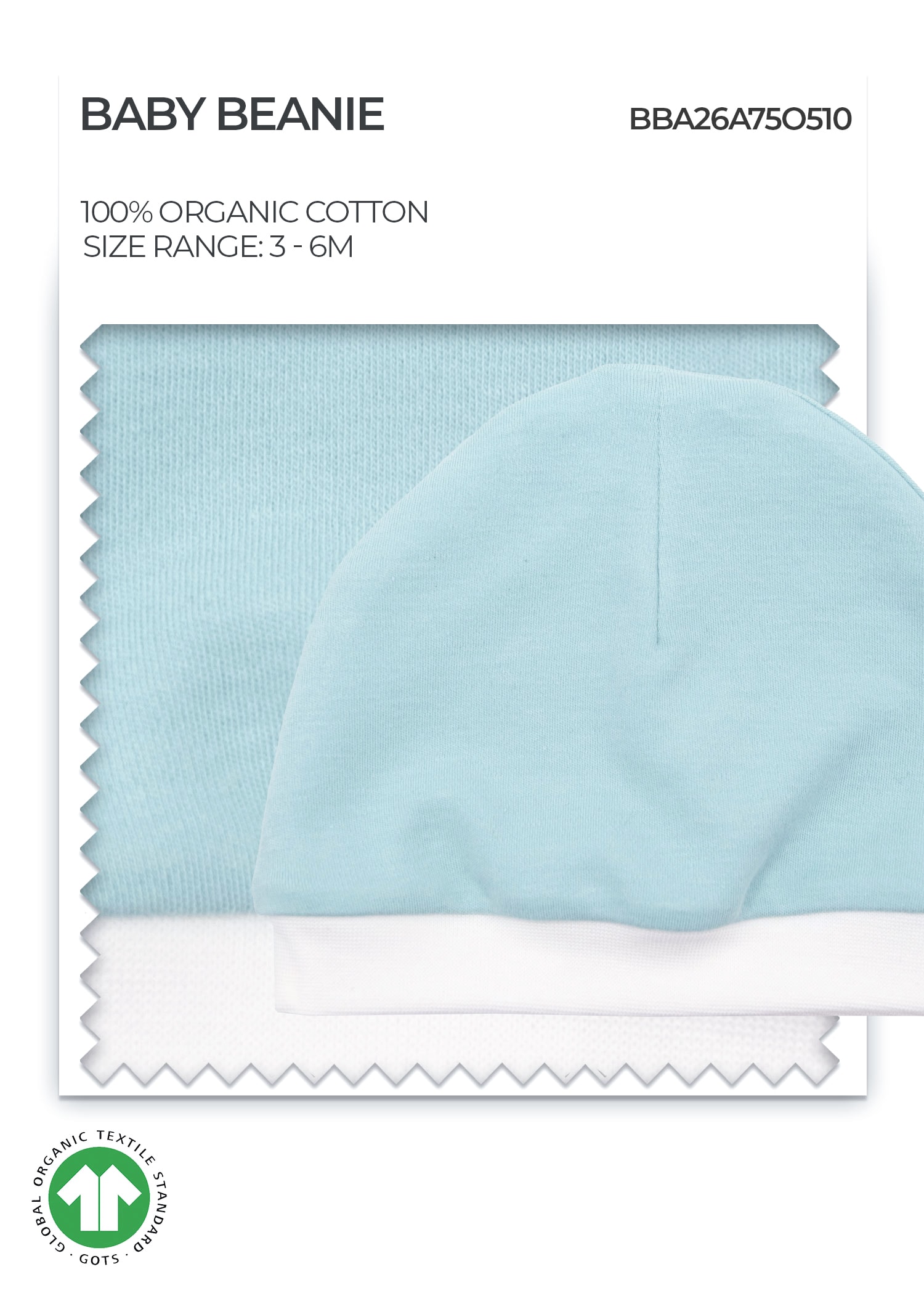 Organic Eggshell Blue Baby Boy Beanie