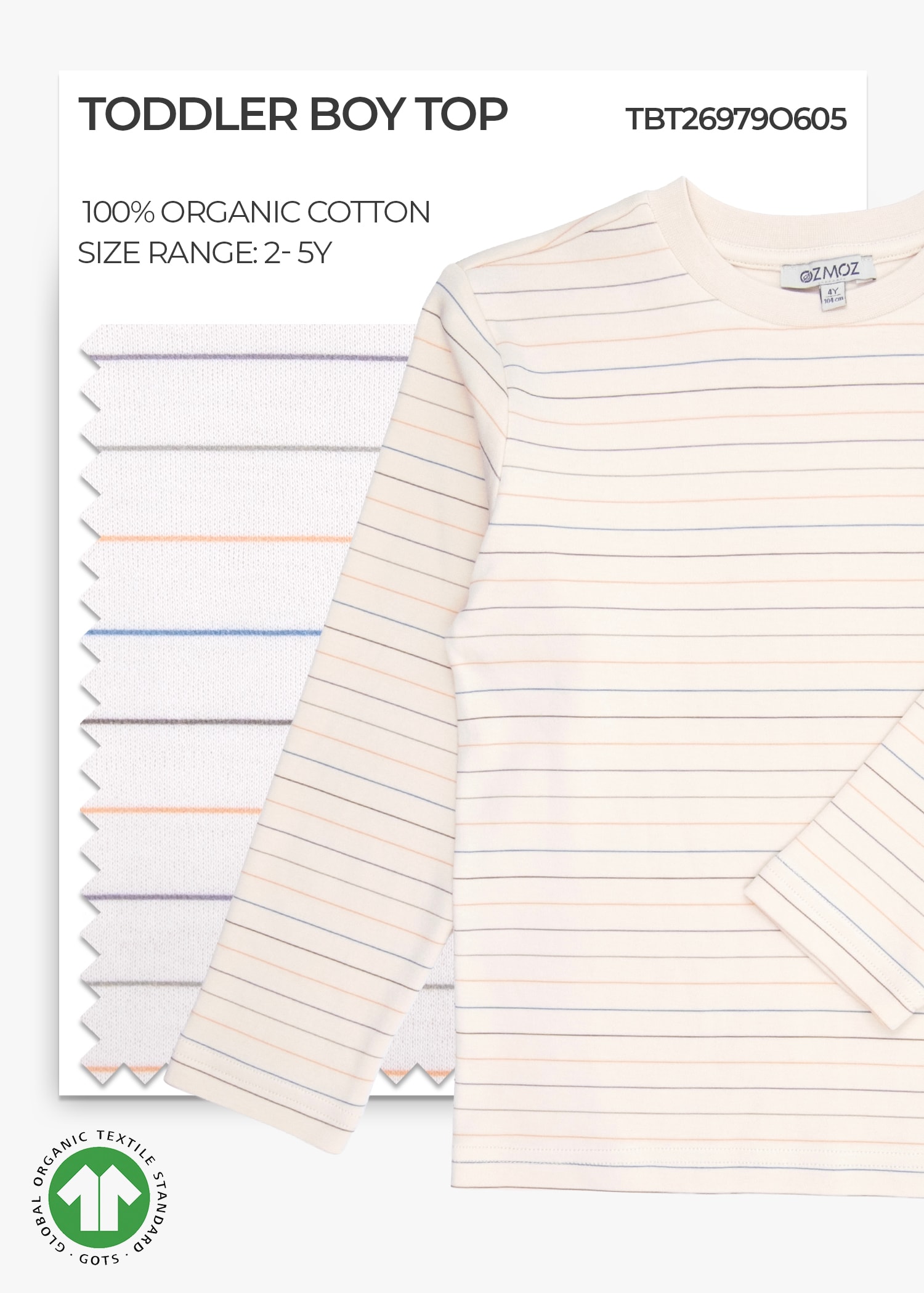 Organic Striped Toddler Boy Top