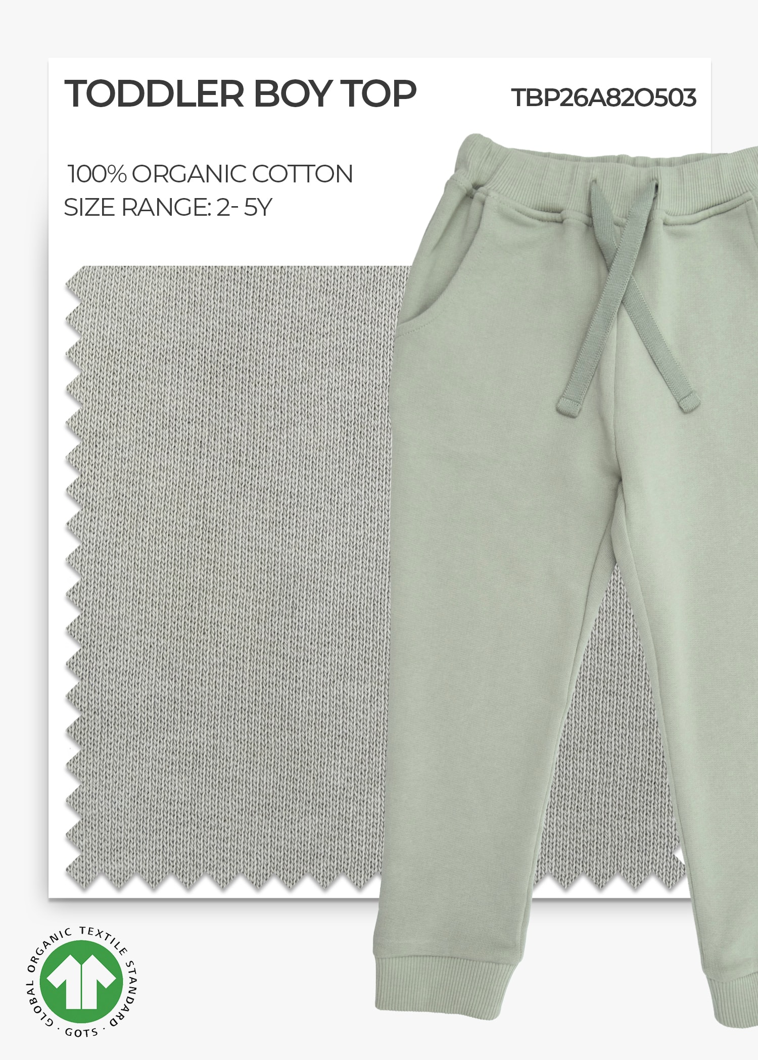 Organic Desert Sage Toddler Boy Pant