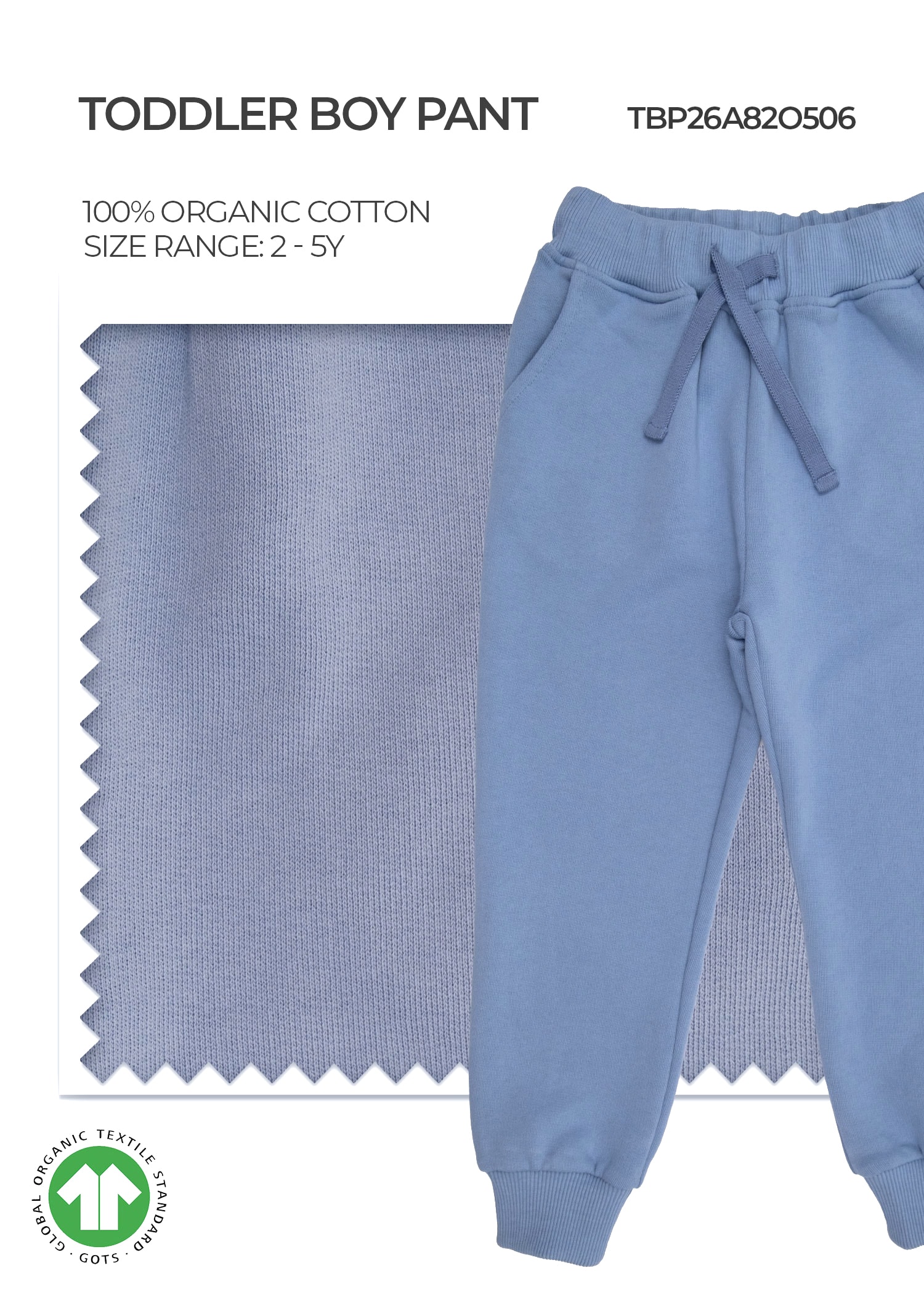 Organic Desert Sage Toddler Boy Pant
