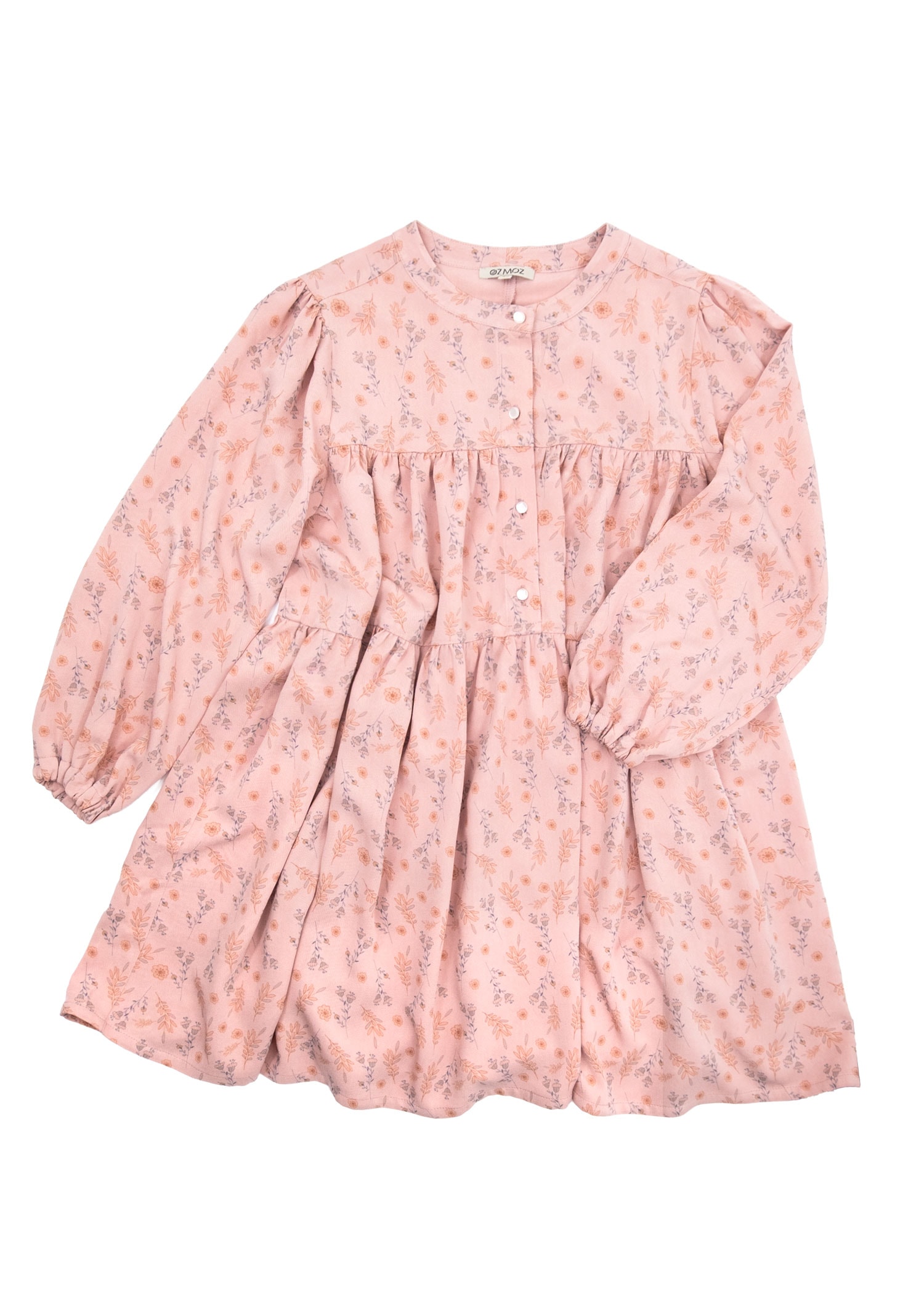 Viscose Pale Mauve Flower Printed Girl Dress