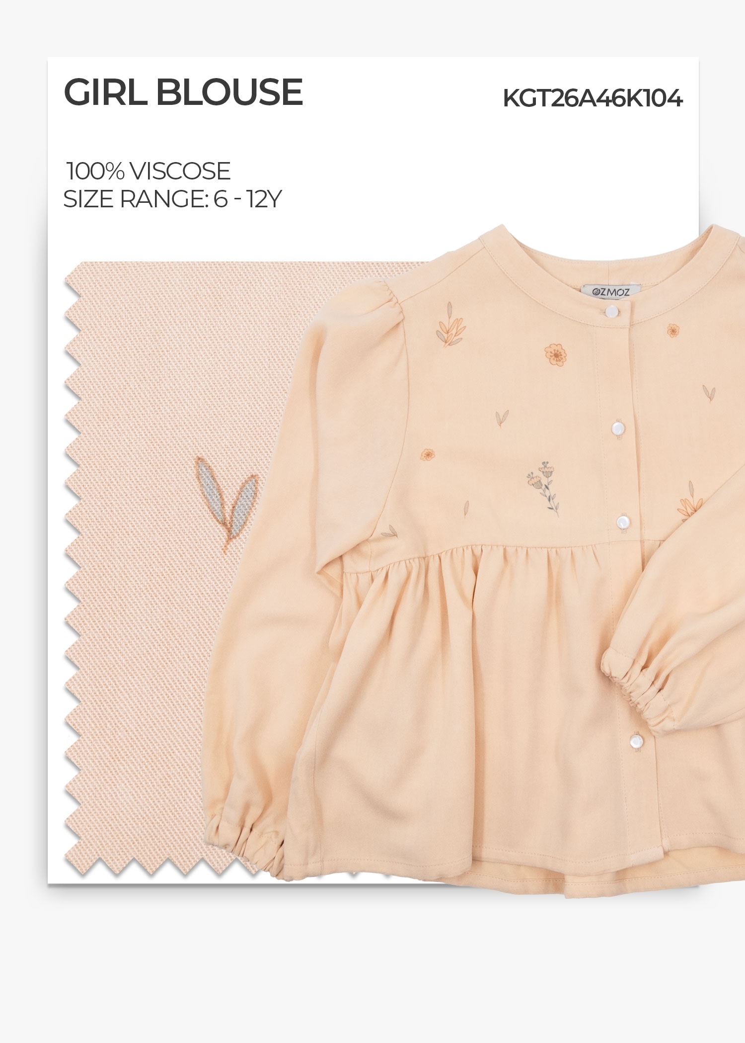Viscose Desert Dust Girl Blouse