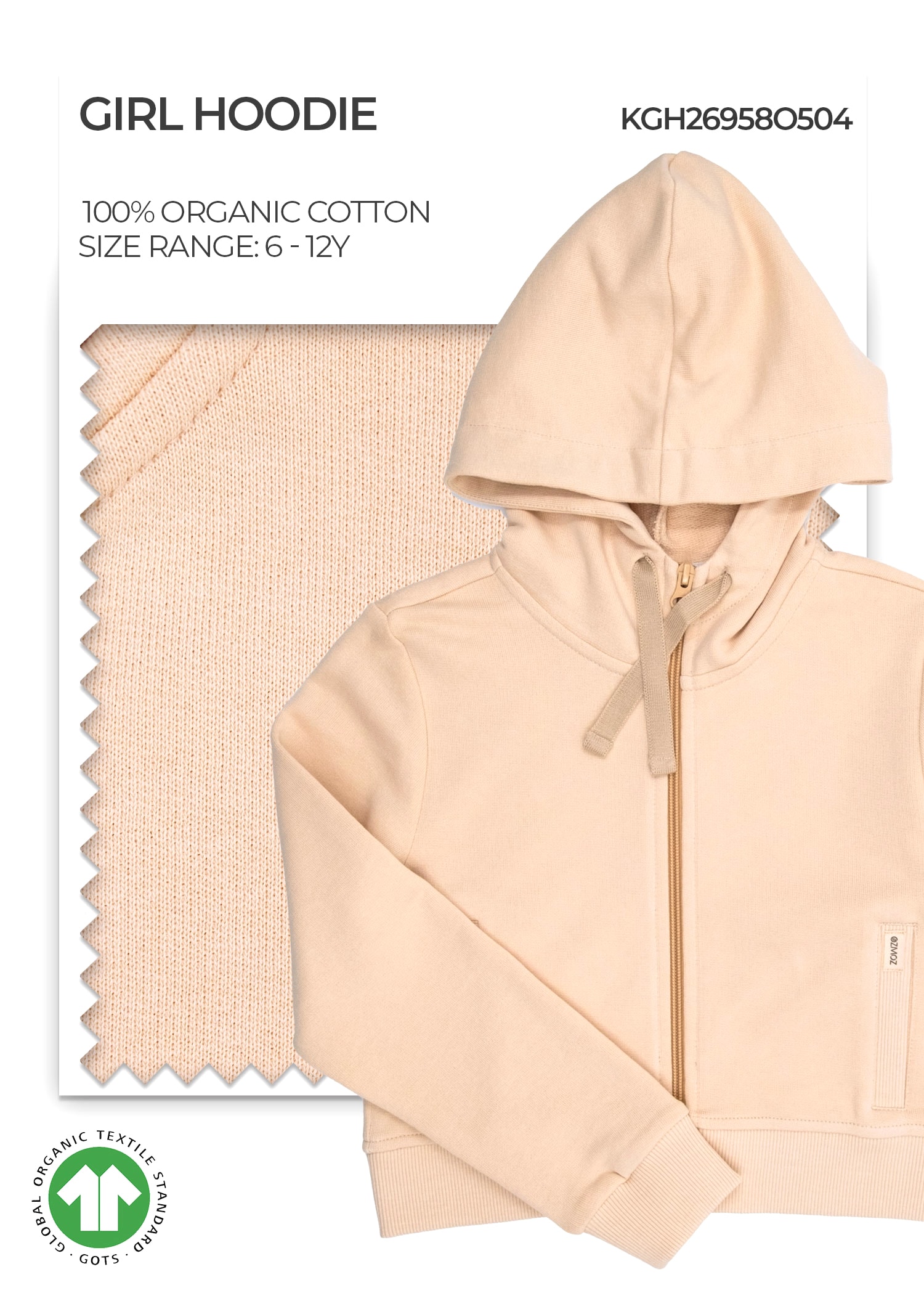 Organic Desert Dust Girl Hoodie Jacket