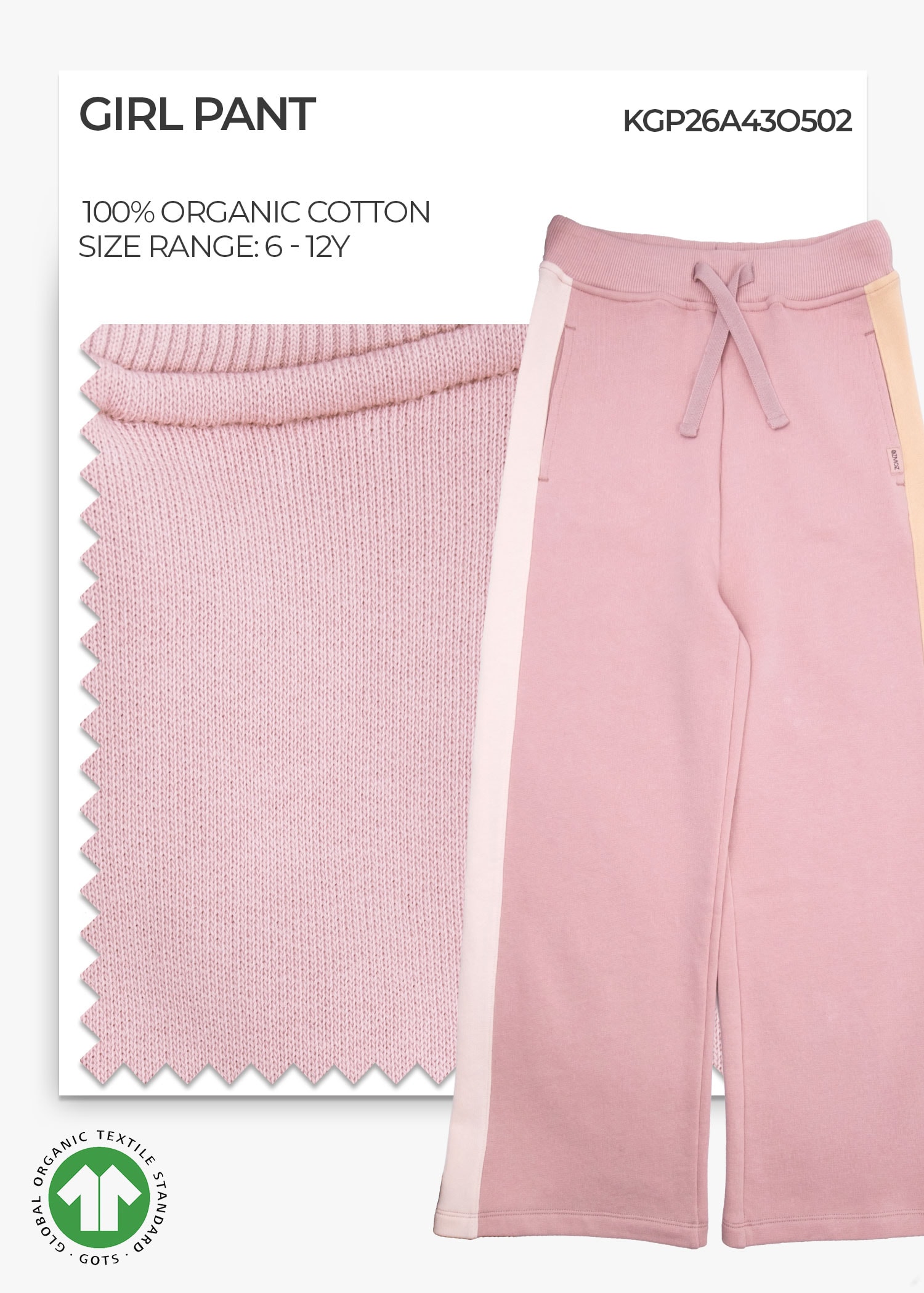 Organic Pale Mauve Girl Pant