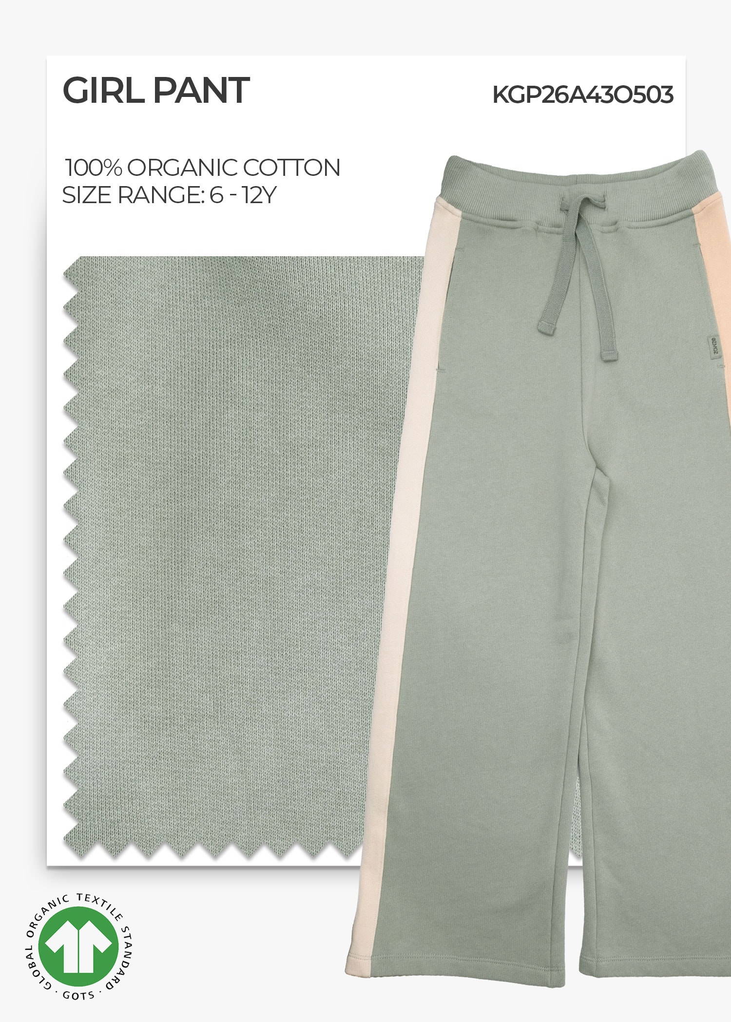 Organic Desert Sage Girl Pant