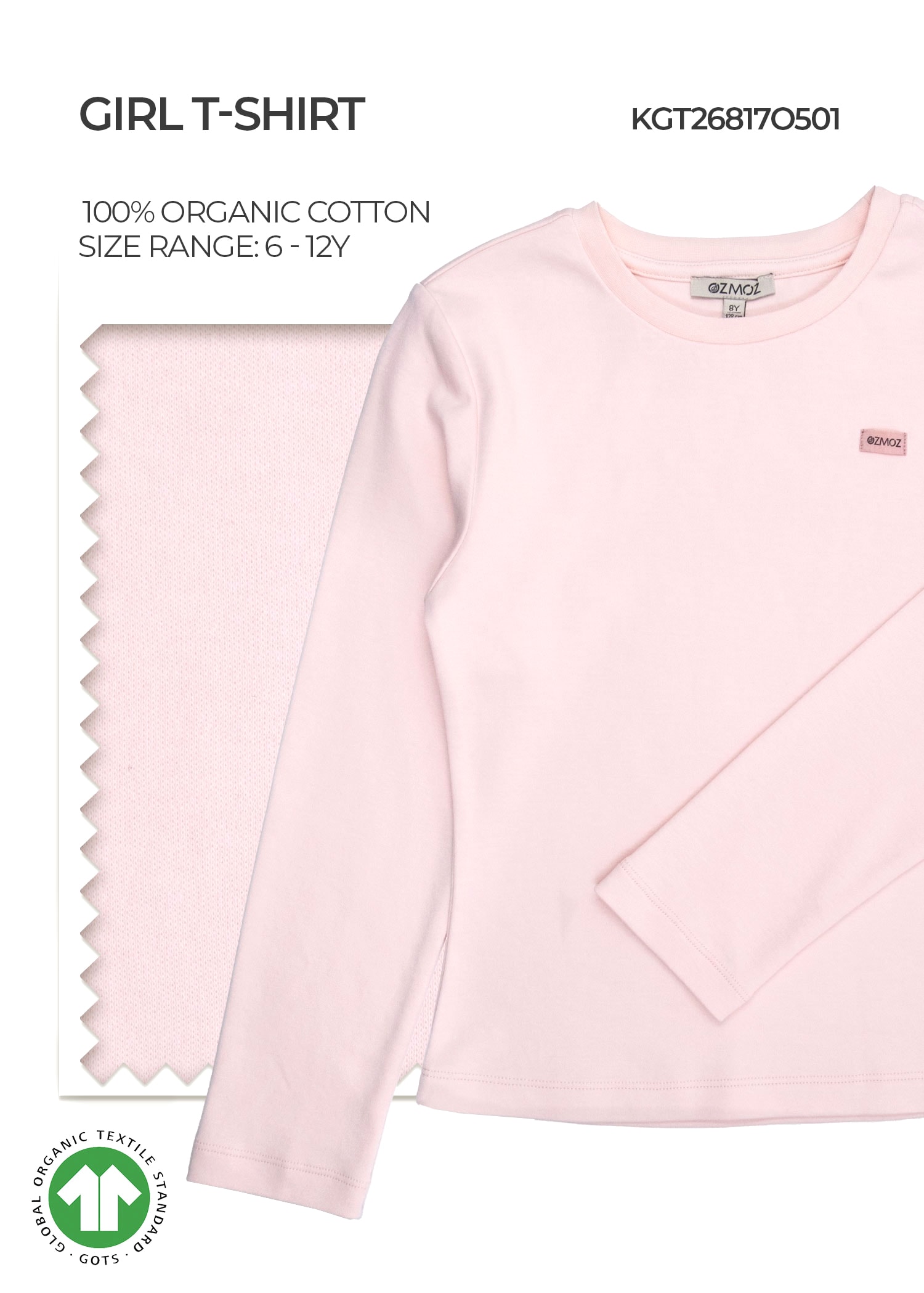 Organic Cloud Pink Girl T-shirt