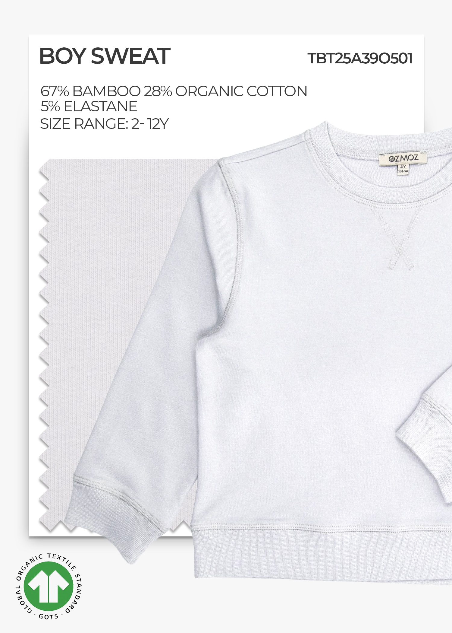 Organic Grey Boy Sweat
