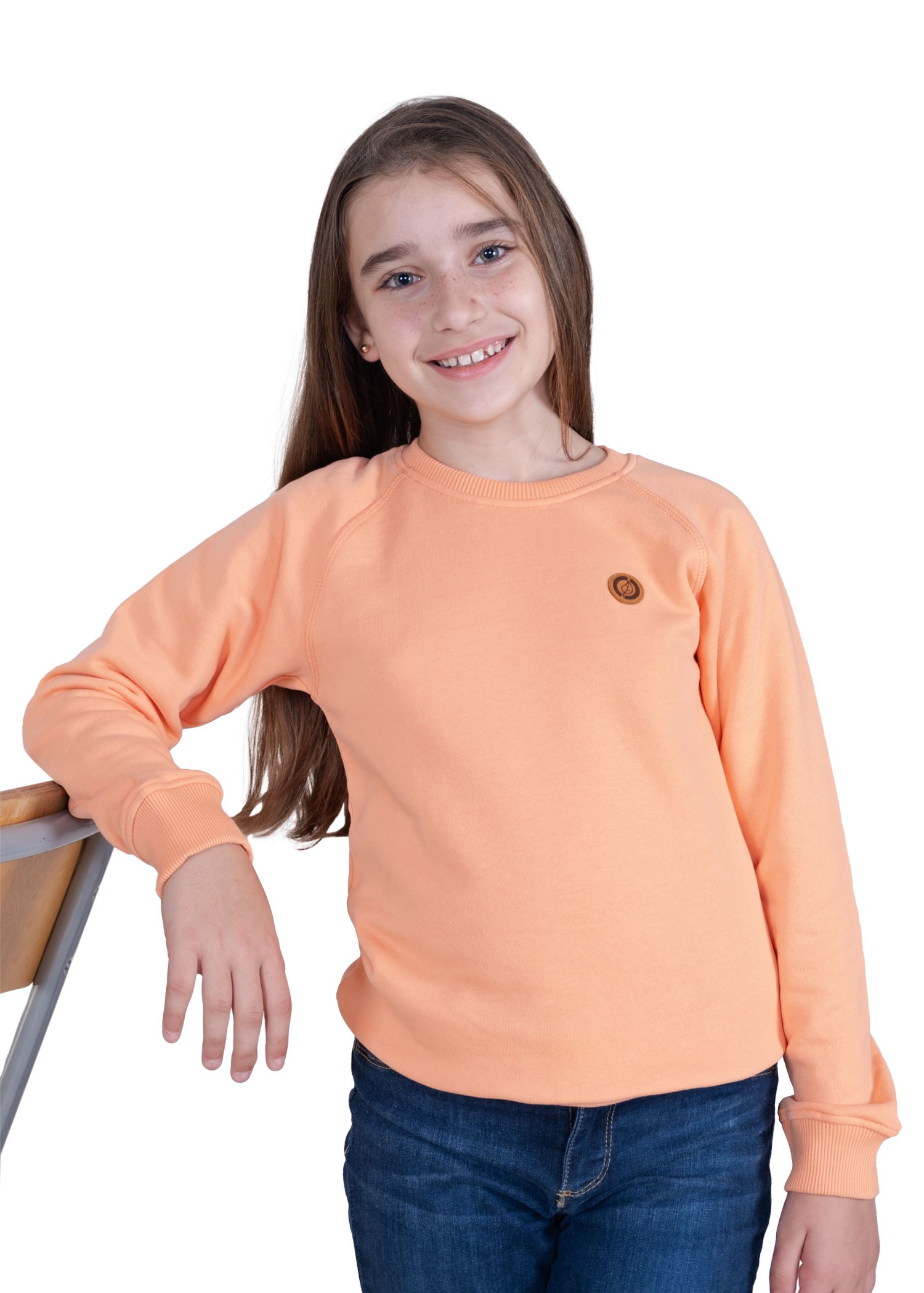 Organik Turuncu Kışlık Kız Çocuk Sweatshirt