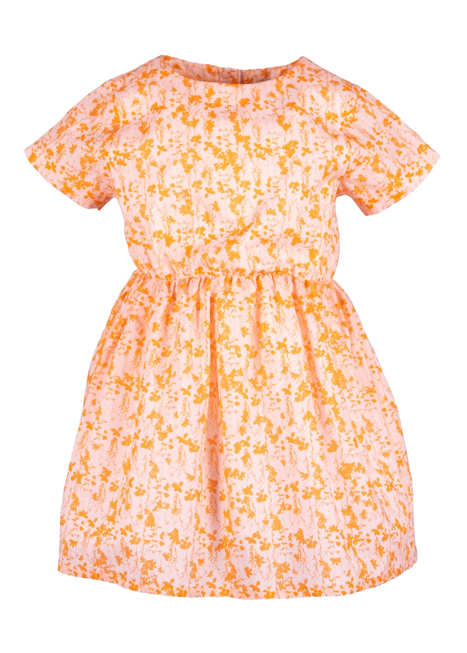 Cotton Floral Orange Summer Little Girl Dress