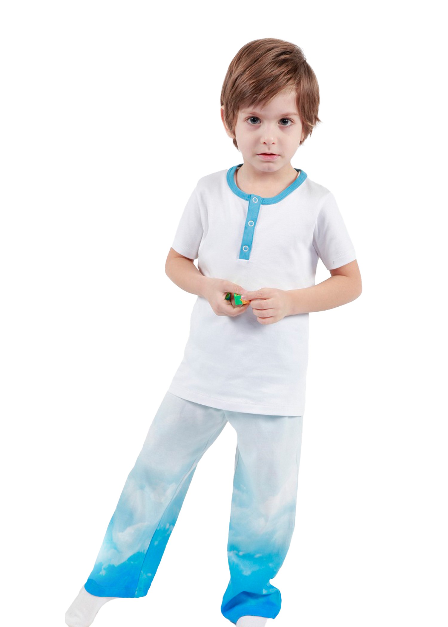 Organik Renk Geçişli Minik Erkek Çocuk Pijama Altı