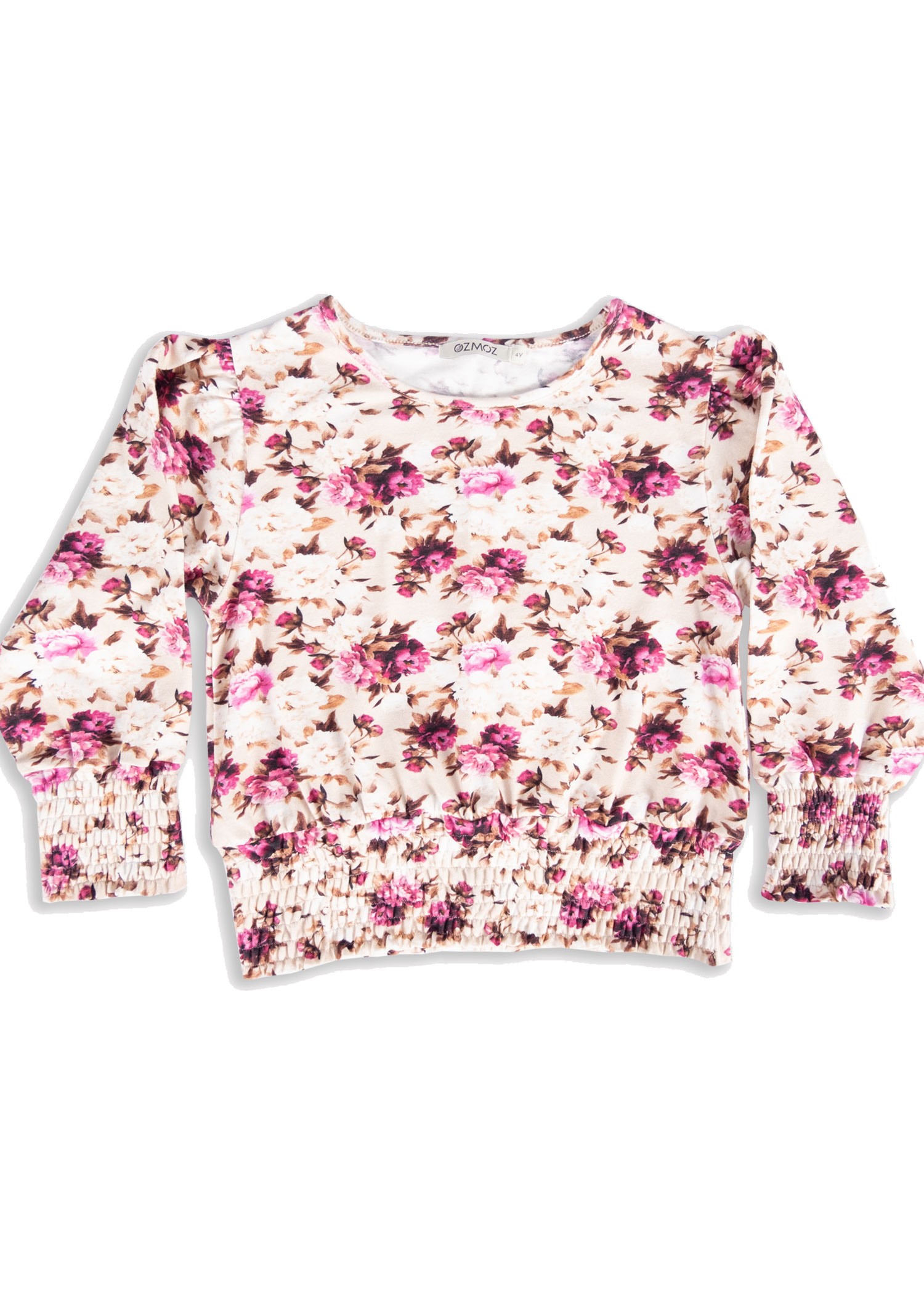 Cotton Floral Printed Red Spring Winter Girl's Blouse