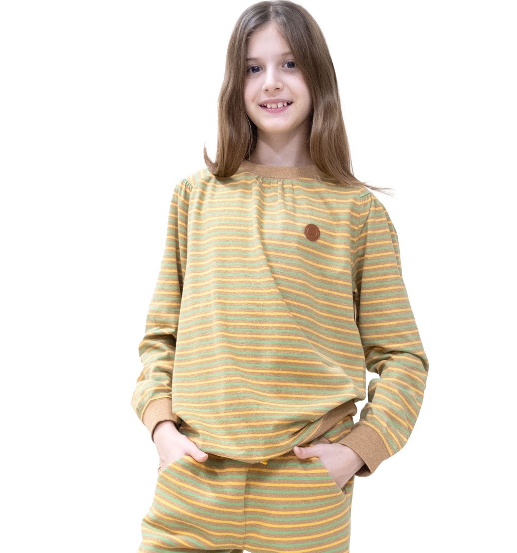 Reborn Thin Fabric Striped Spring Girl's Sweatshirt