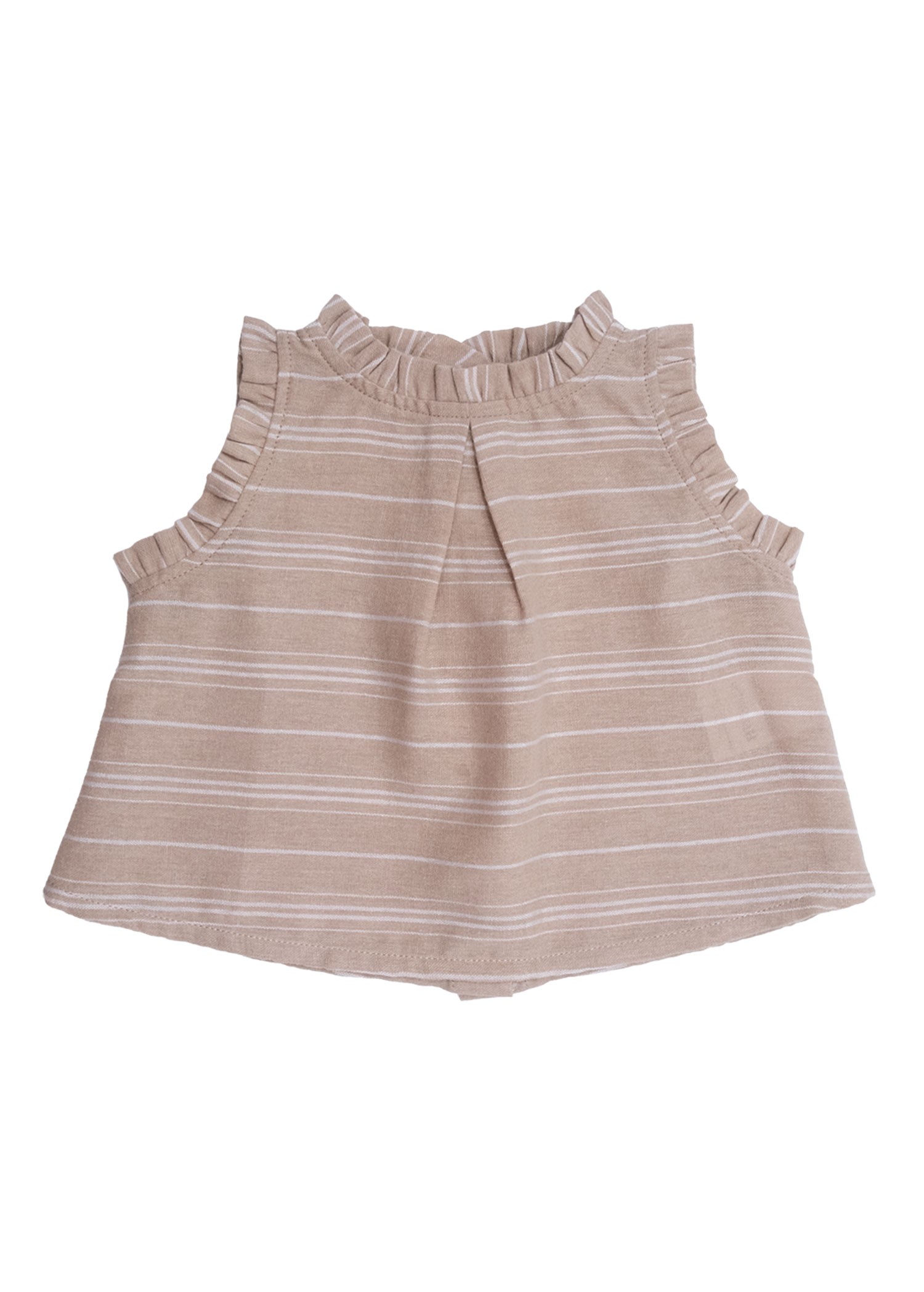 100% Cotton Ruffled Baby Girl Sleeveless Blouse