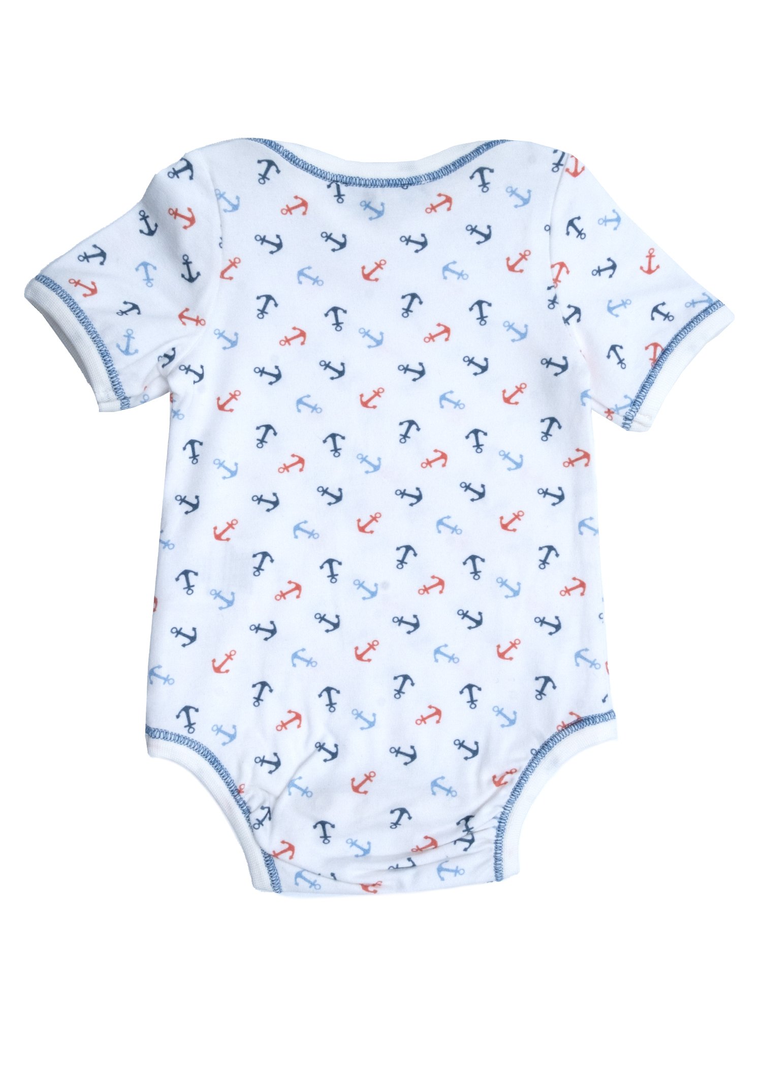 Organic Fish Patterned Sleeveless Baby Boy Bodysuit