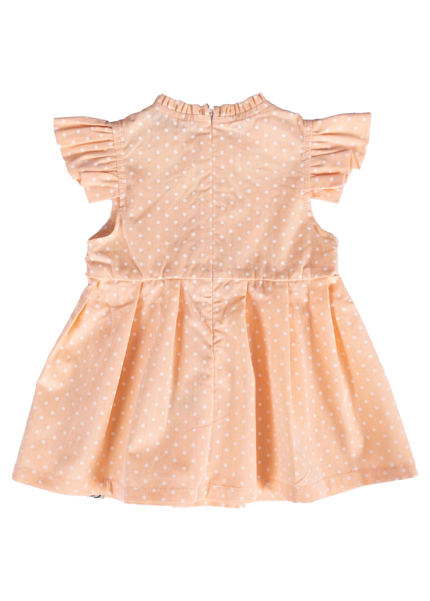 100% Cotton Ruffle Belted Orange Summer Baby Girl Dress