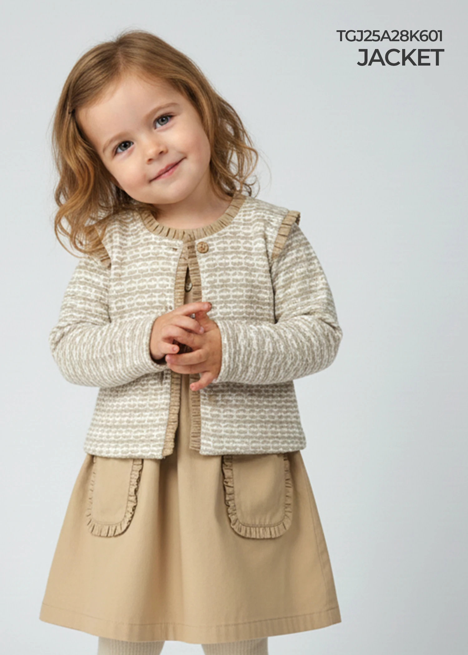 Patterned Knit Frilled Toddler Girls’ Cardigan