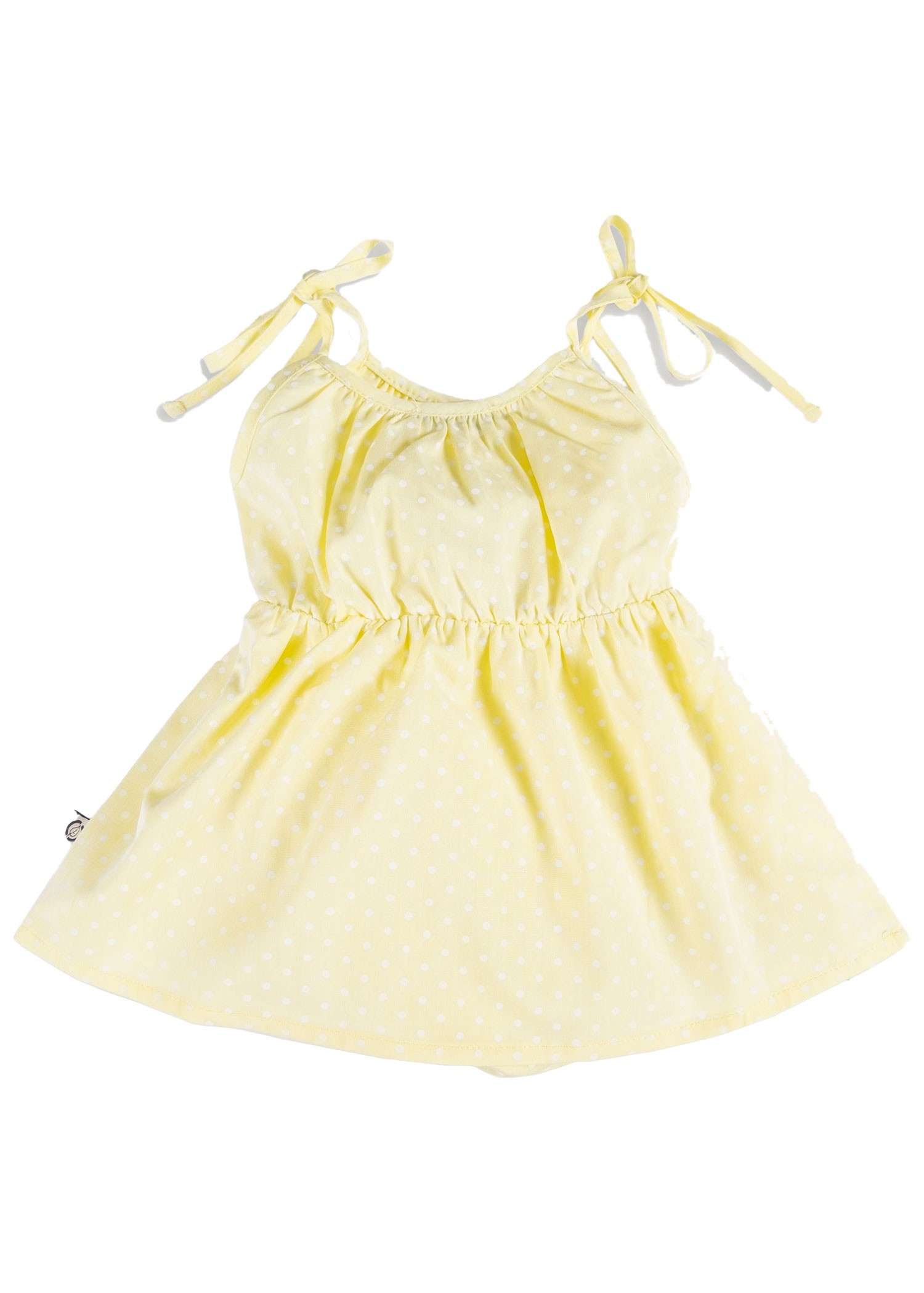 100% Cotton Self-Fitting Strappy Yellow Summer Baby Girl Dress