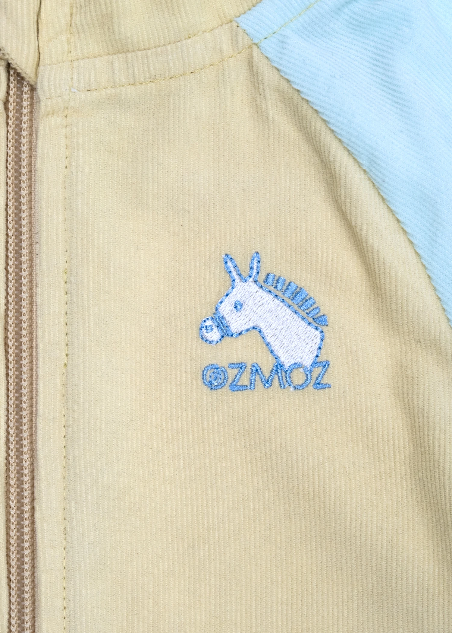 Kadife Kapüşonlu Nakışlı Kışlık Erkek Bebek Ceket