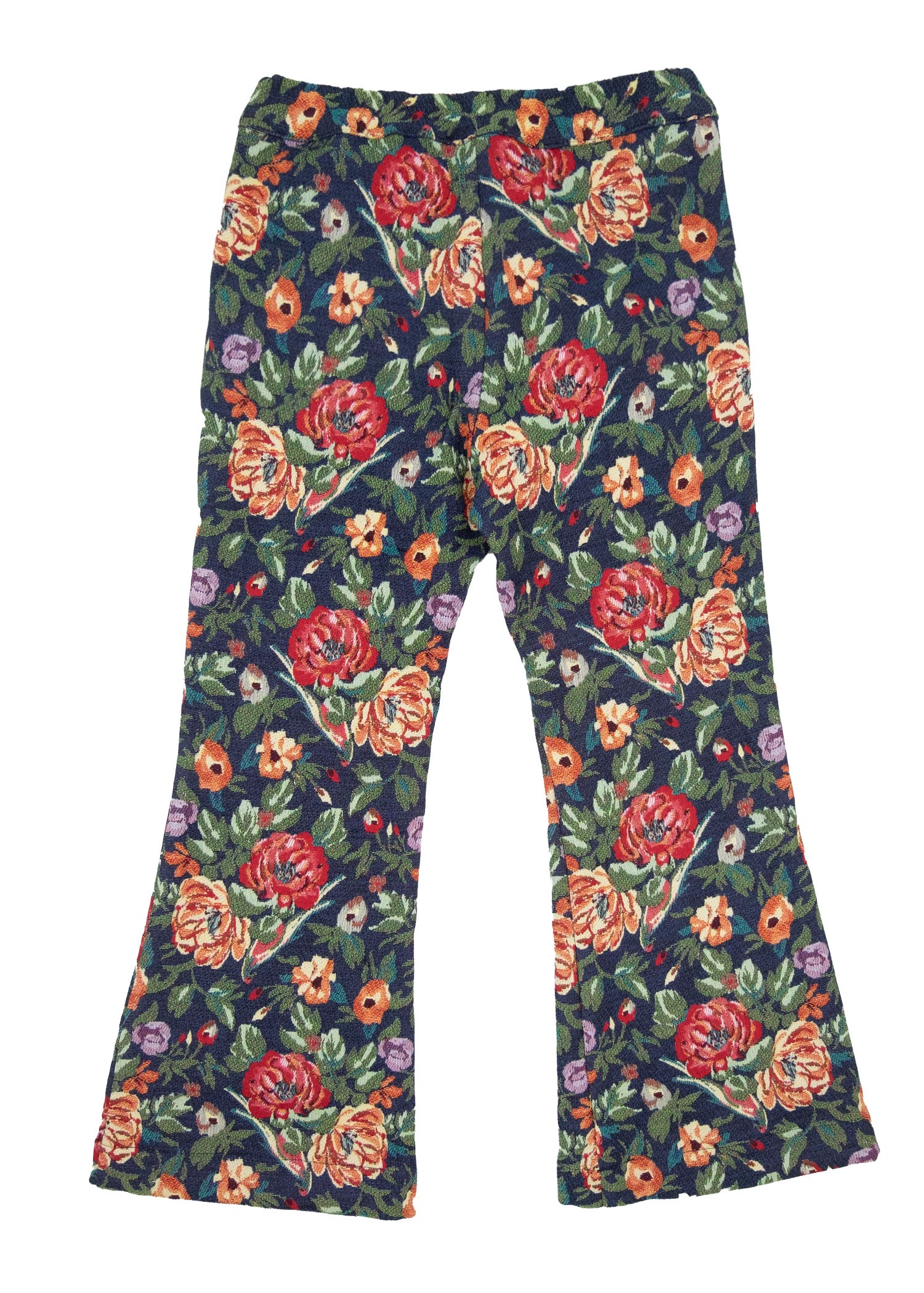 Jacquard Fabric Flower Patterned Winter Girls' Trousers