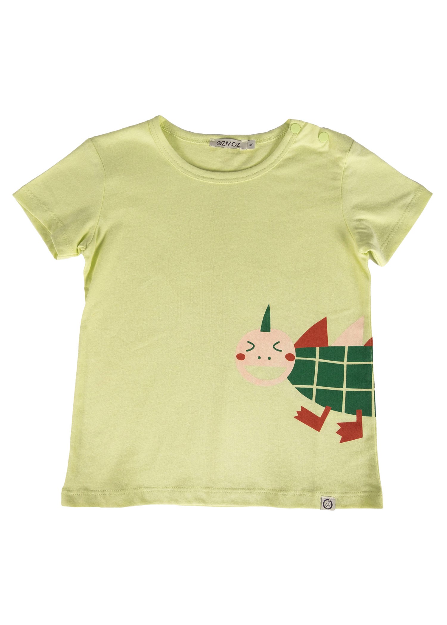 Organic Dino Printed Green Summer Unisex Baby Tshirt