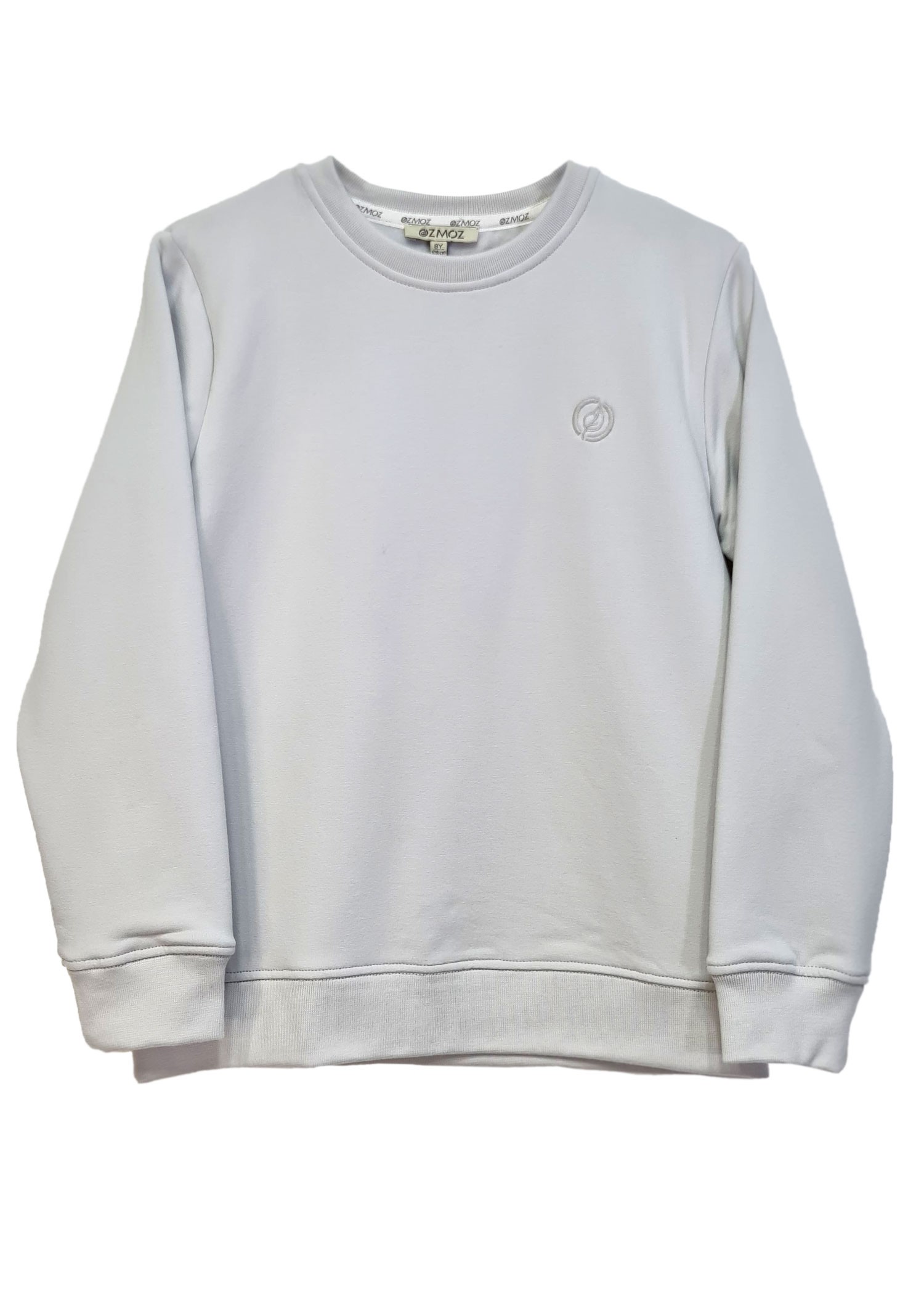 Organik Pamuk Bambu Kumaş Unisex Çocuk Sweatshirt Gri