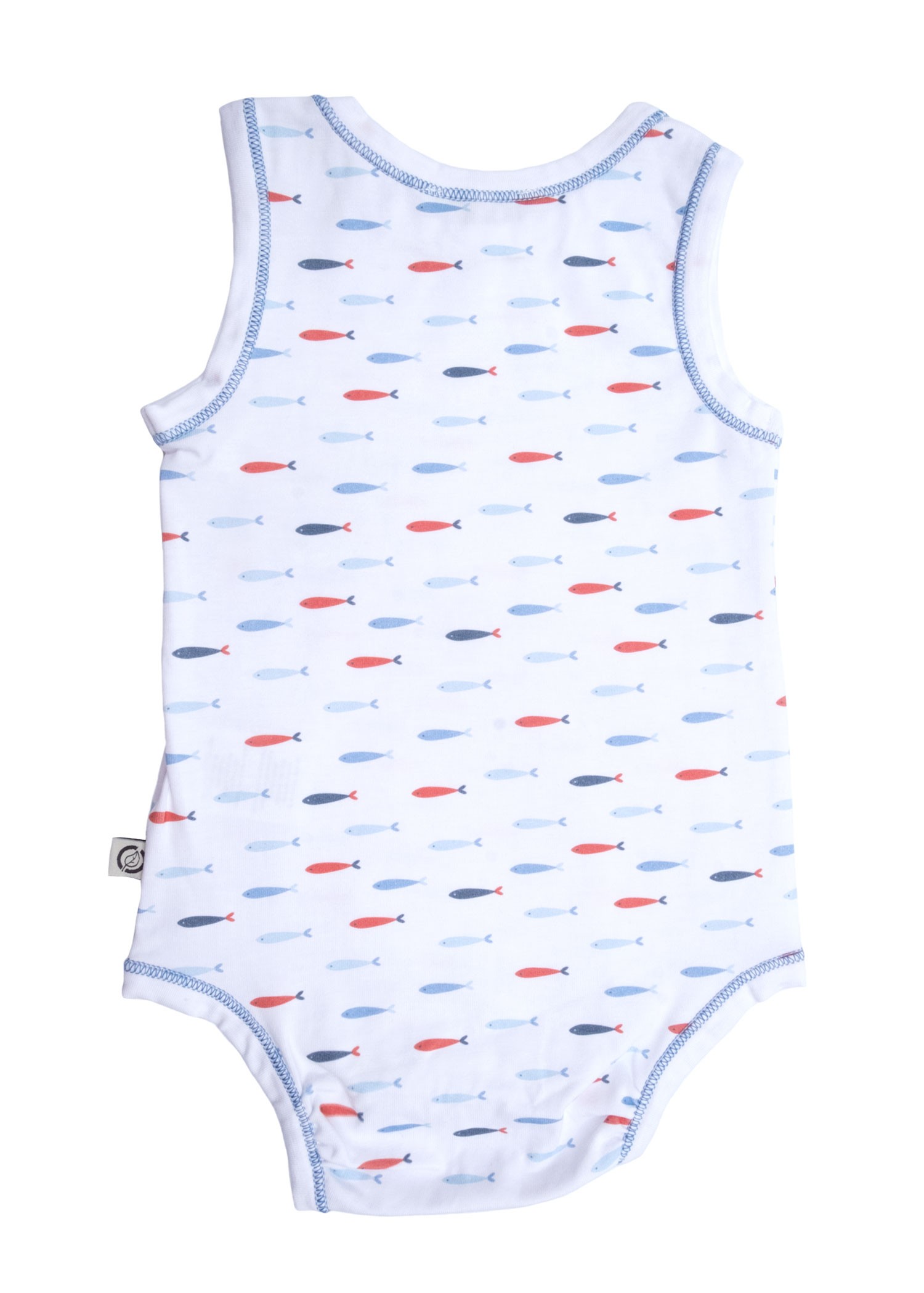 Organic Fish Pattern Sleeveless Baby Boy Body