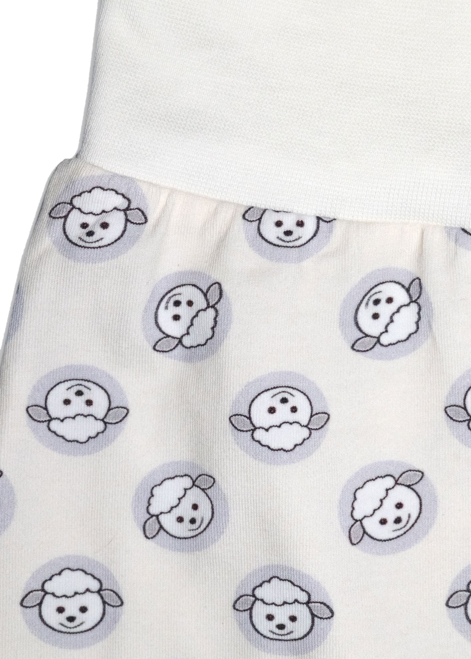 Organic Lamb Printed Ecru Unisex Baby Bottom