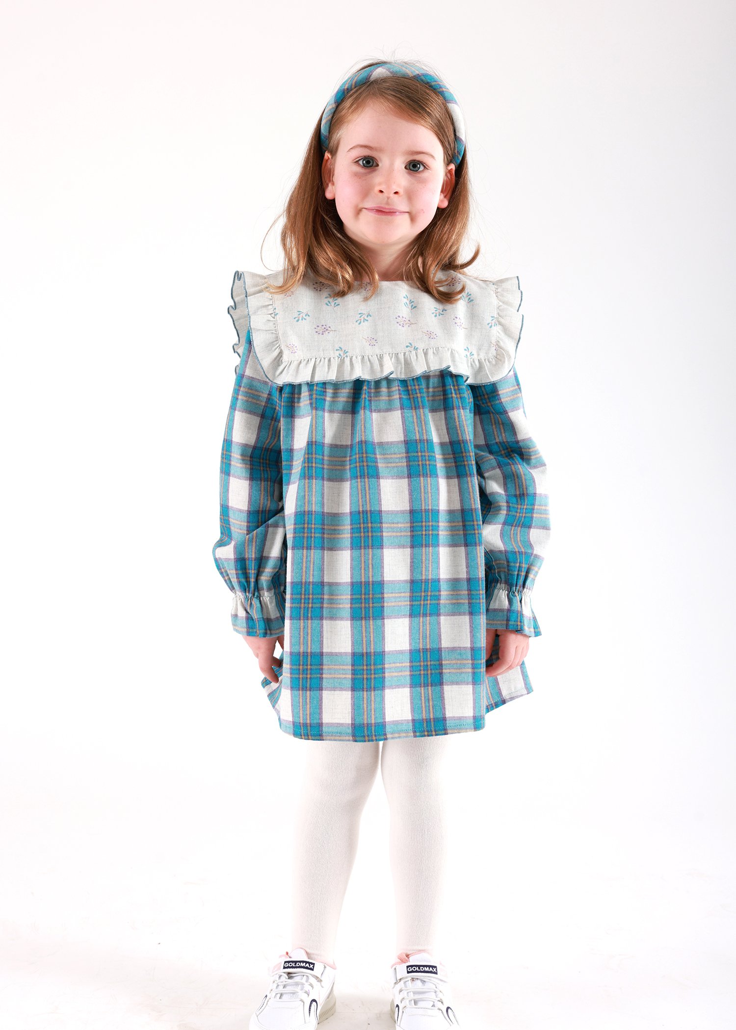 Plaid Blue Winter Little Girl Dress