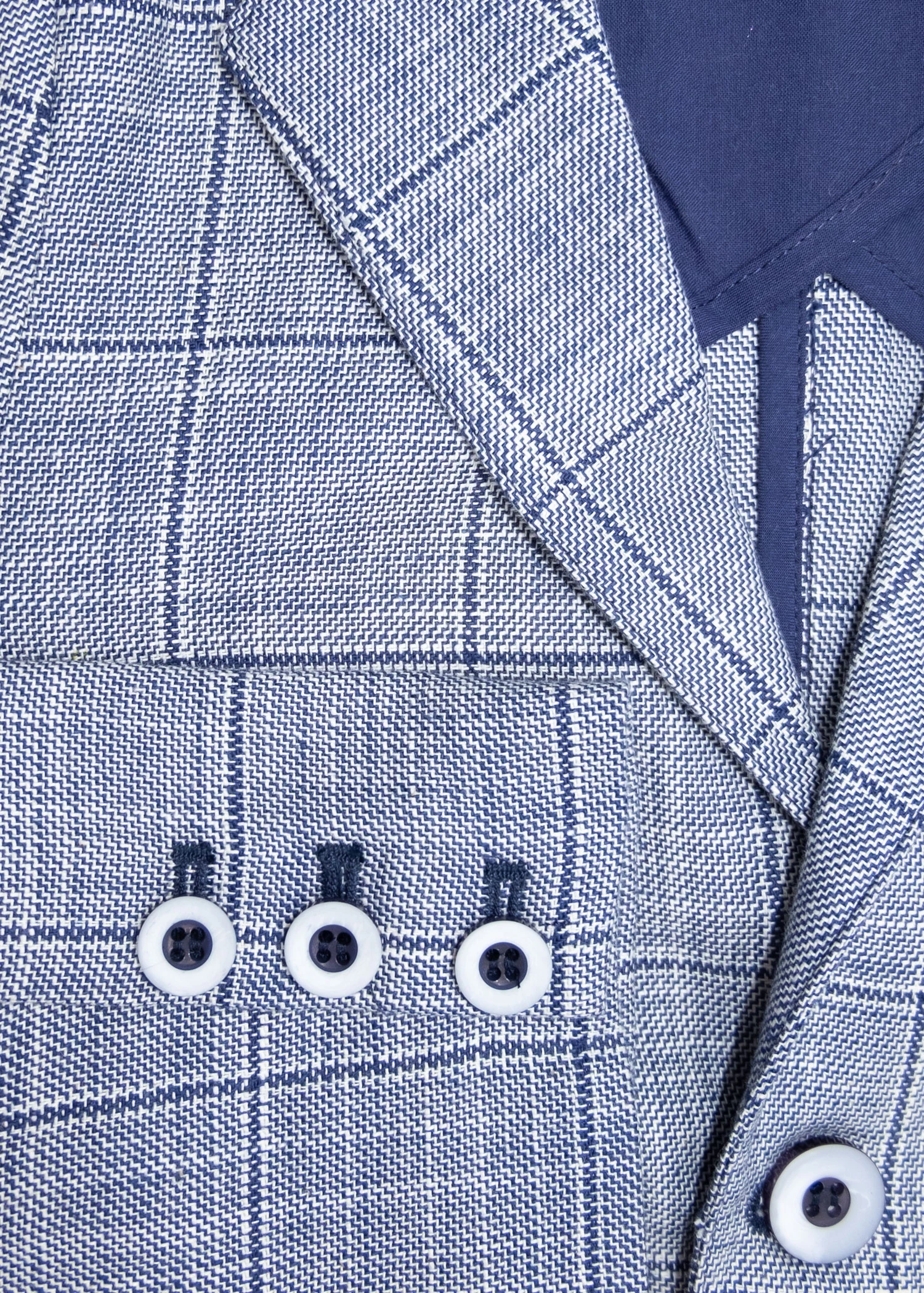 %100 Pamuk Mavi Baharlık Klasik Erkek Çocuk Pantolon Ceket Takım